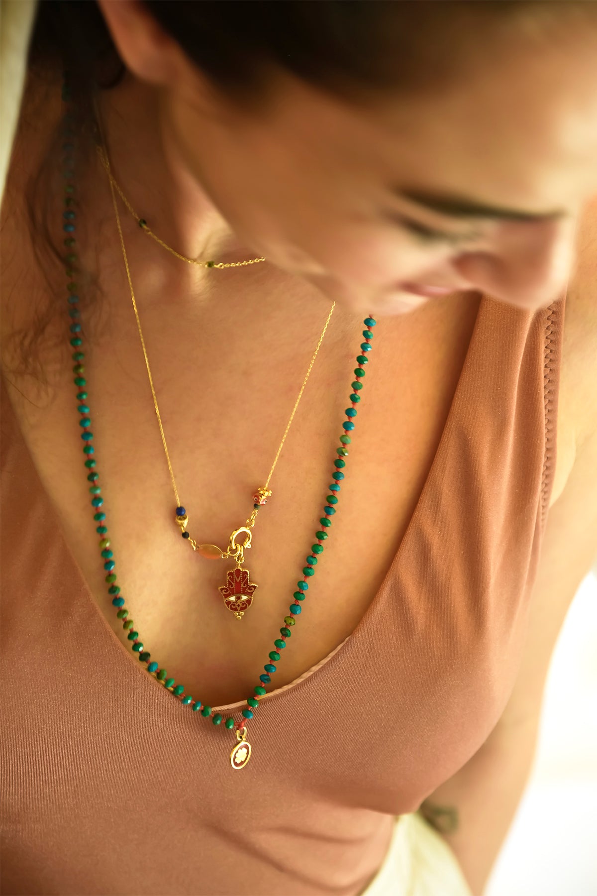 DIVINE - RED - Fatima's Hand Necklace