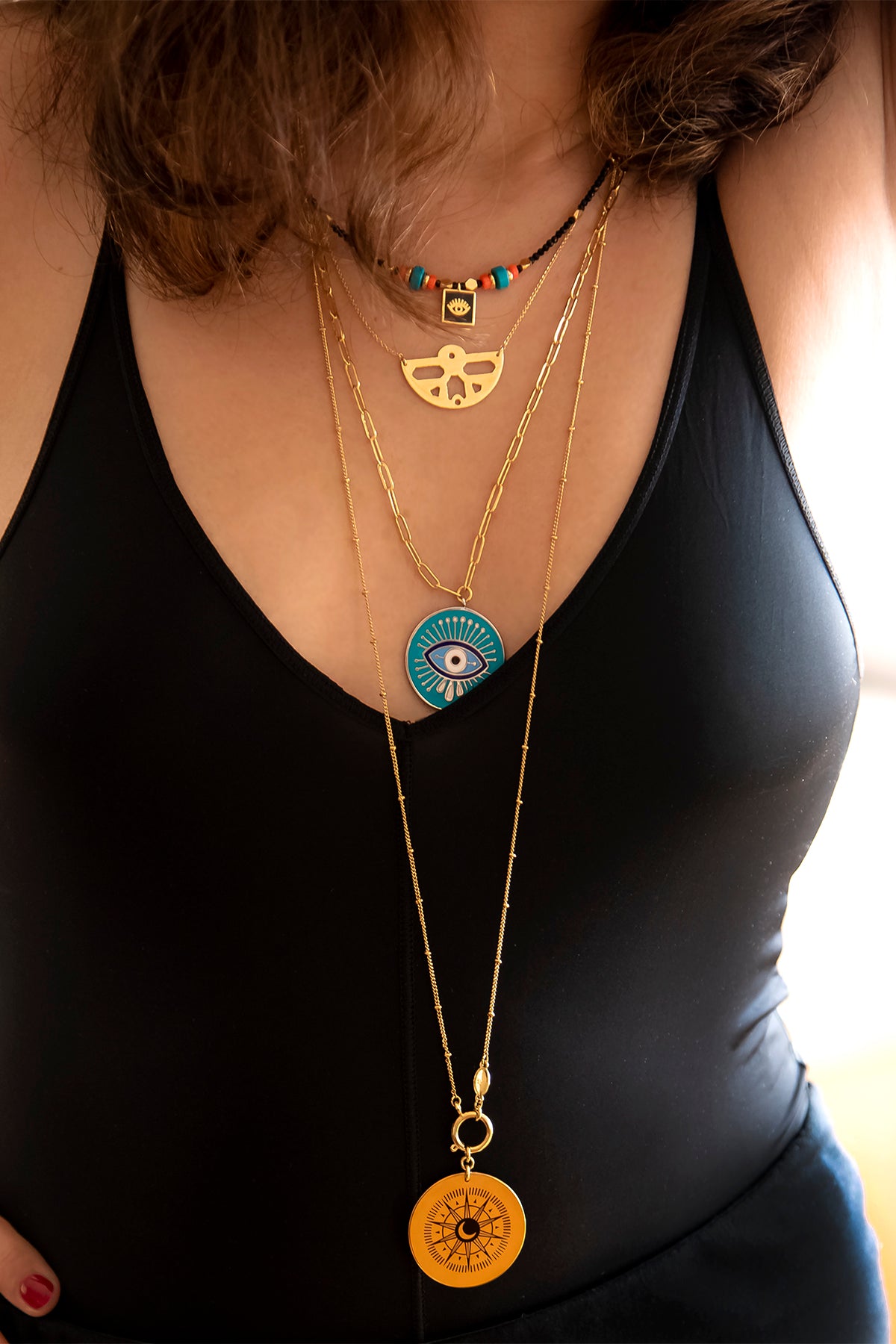 BLACK SPINEL - Eye Necklace
