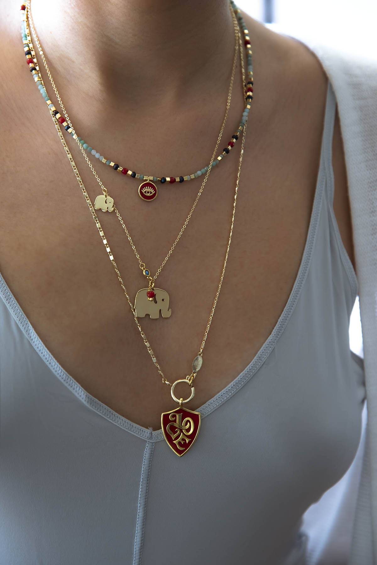 SACRED EYE – Gem Beaded Eye Necklace