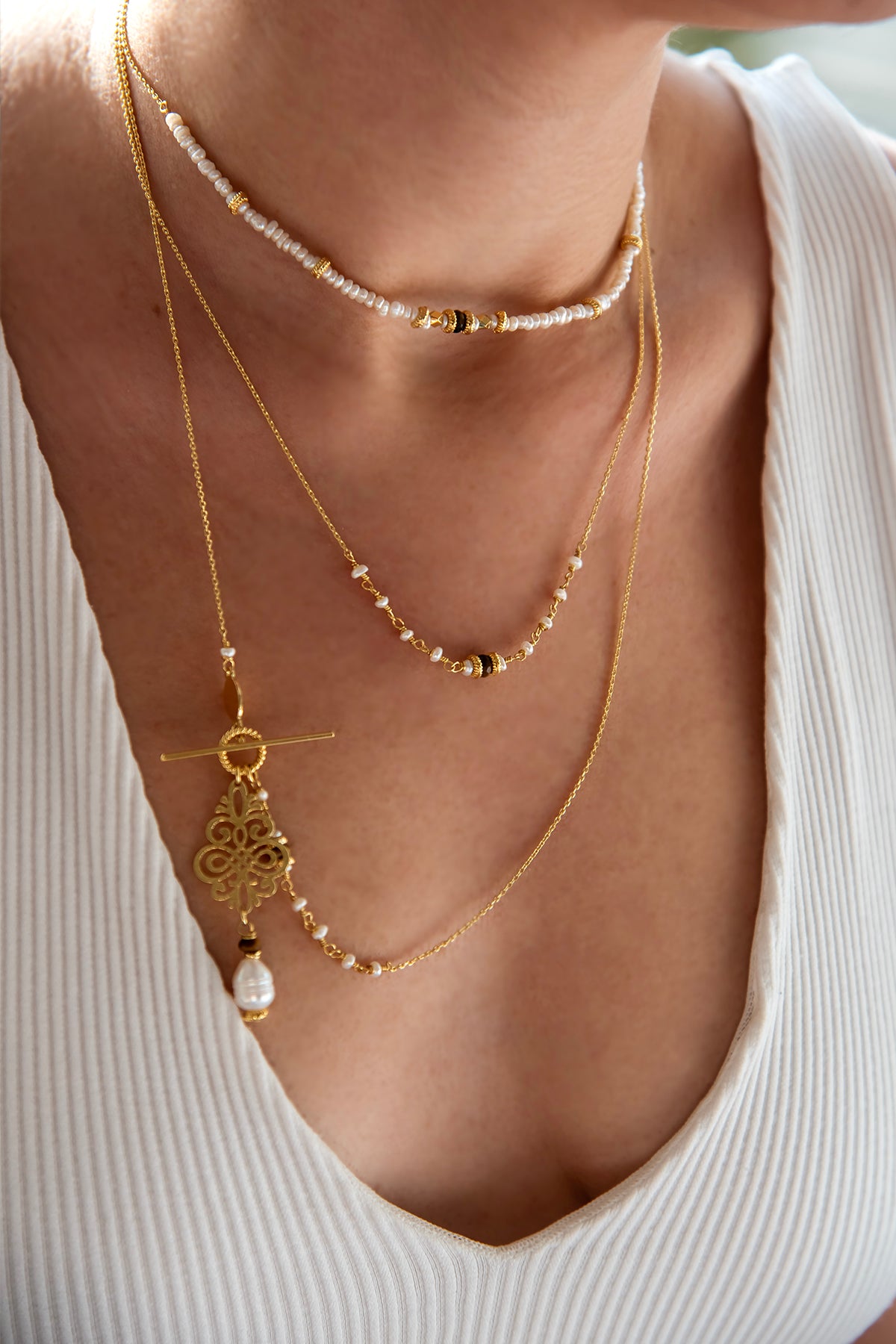 GOA – Seed Pearl & Tiger’s Eye Necklace