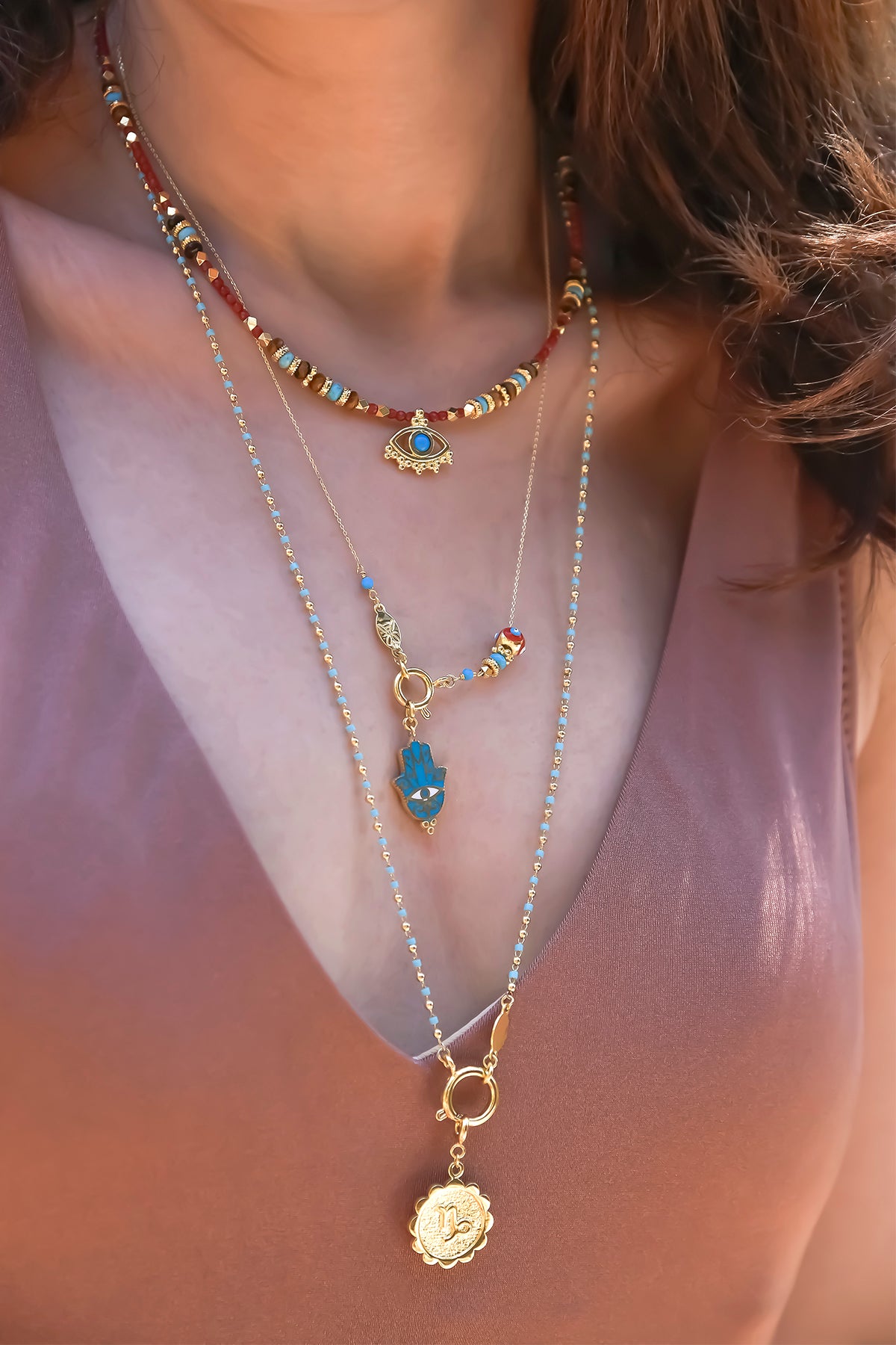 MAGIC EYE - Coral Eye Necklace