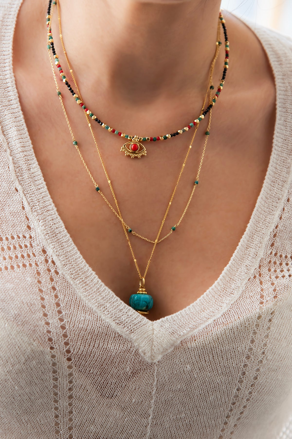 SPIRIT EYE – Talisman Gem Bead Necklace