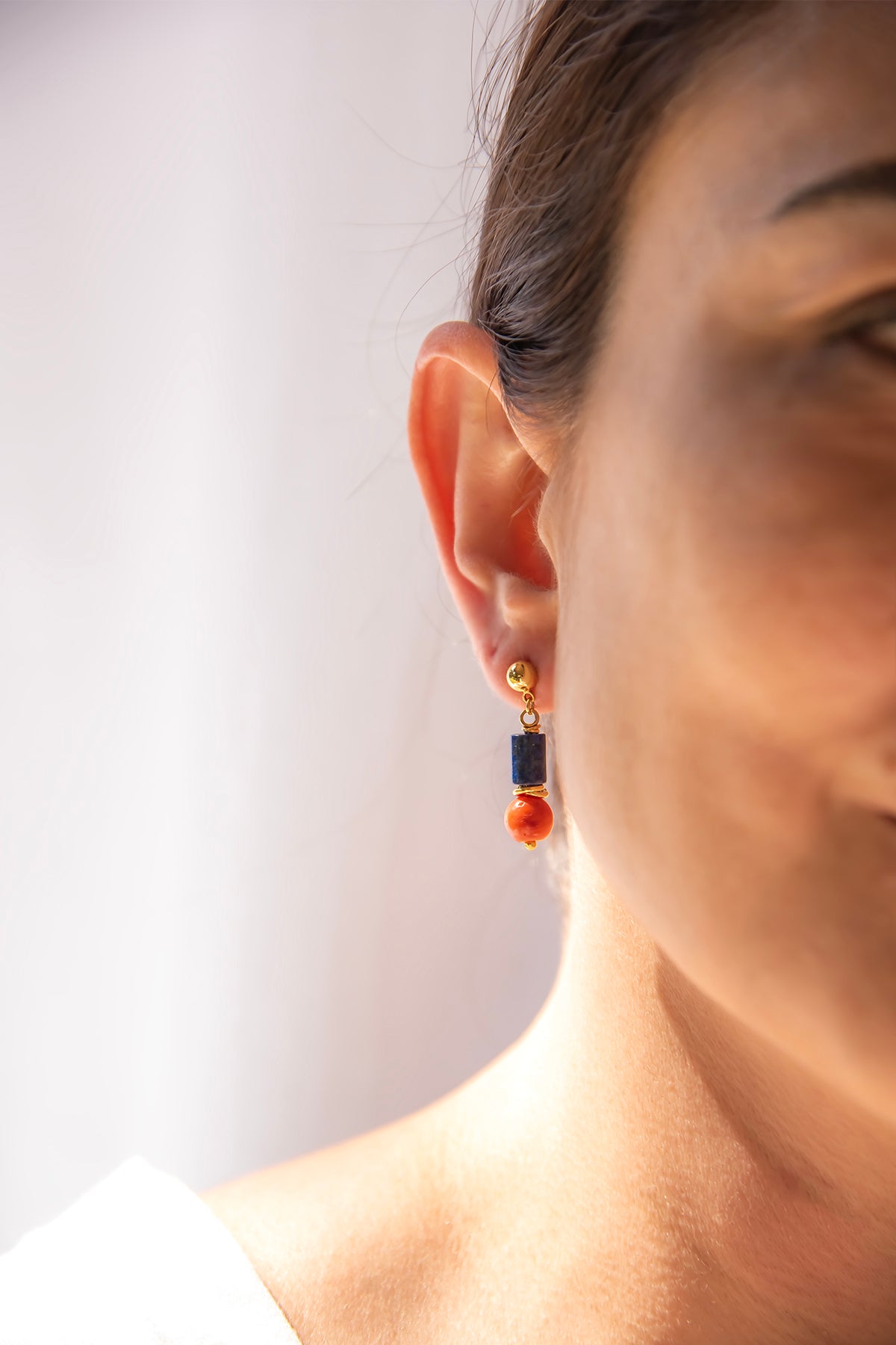 ALIZÉ - Lapis & Coral Earrings
