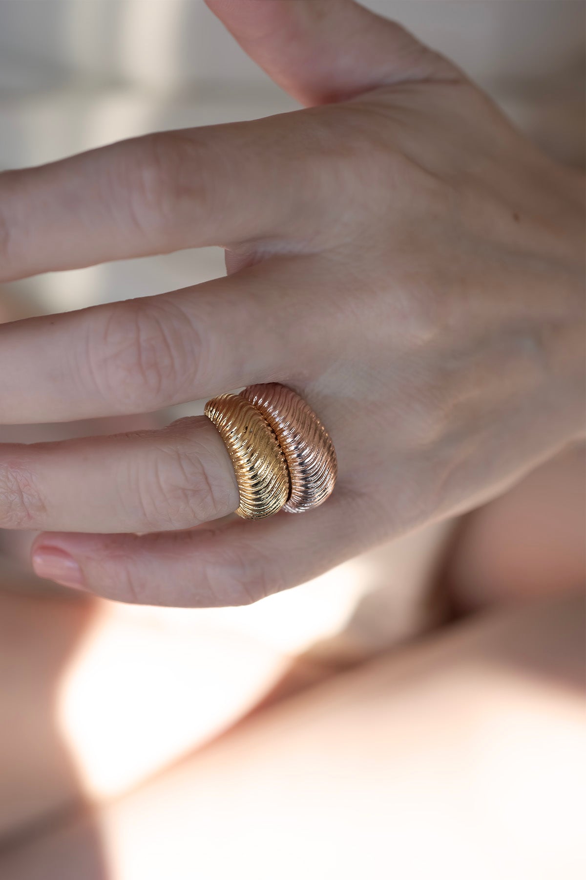 GIMLET – Ribbed Domed Open Ring