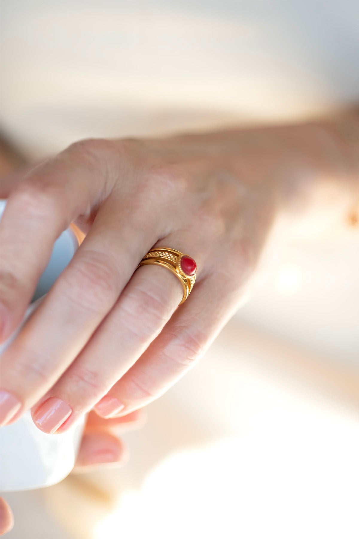 REY RED – Red Coral Ring