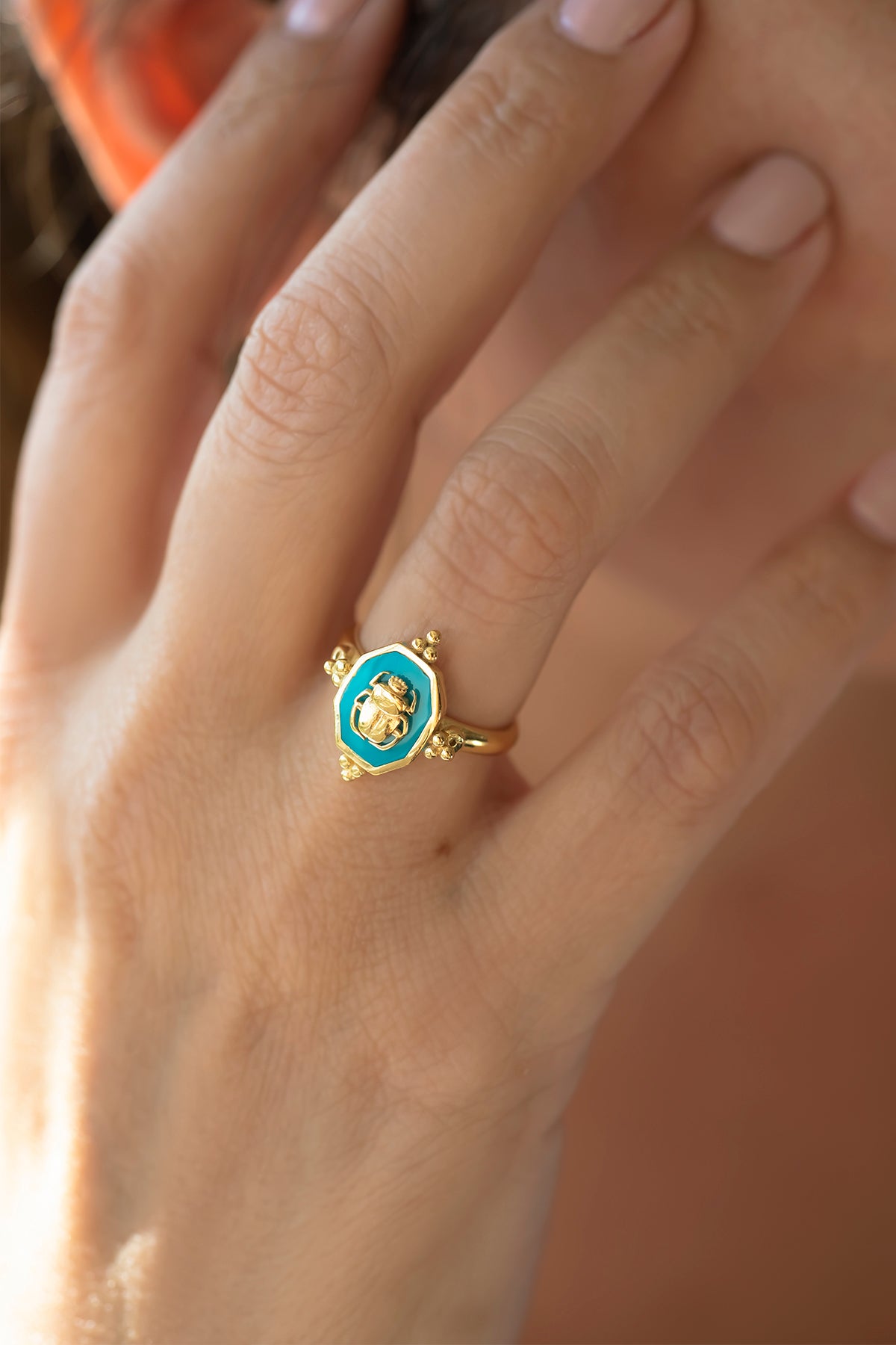 SCARAZURE – Turquoise Scarab Ring