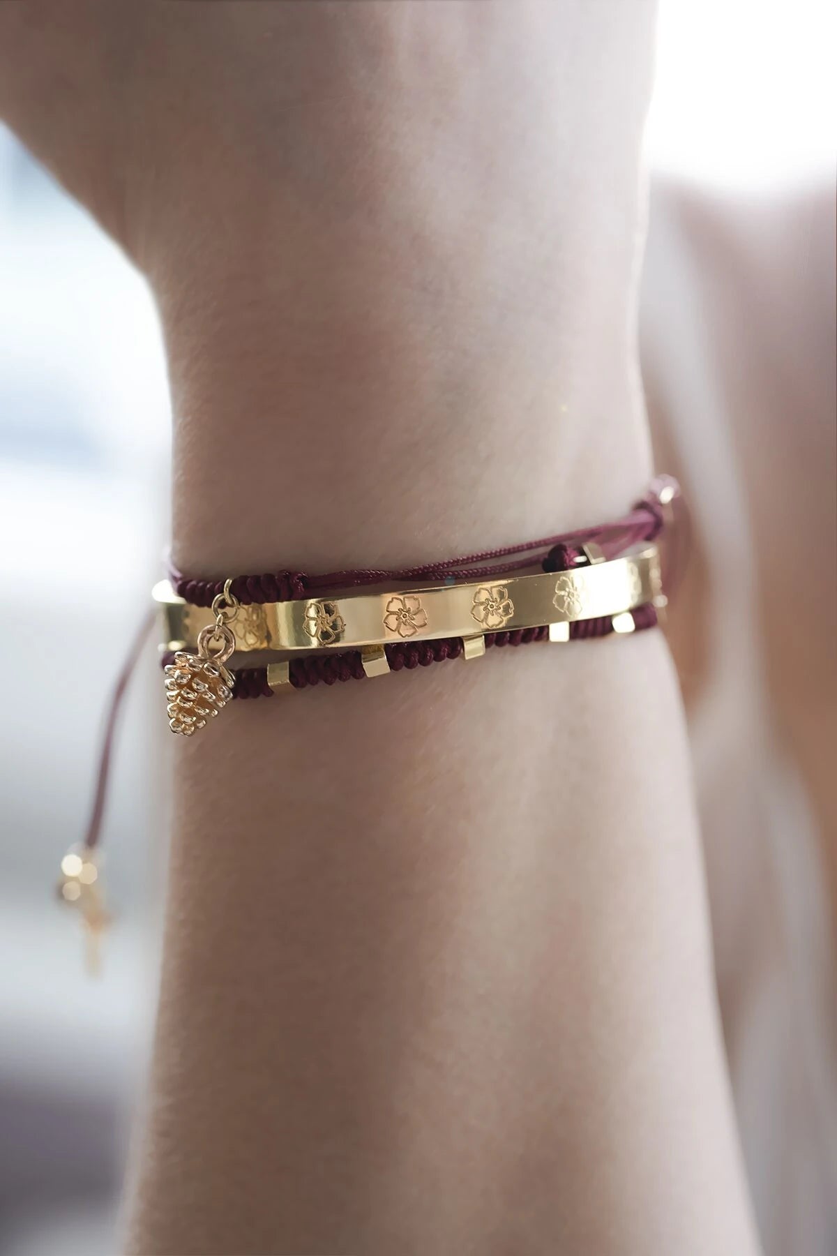 RUBIK – WINE - Braided Bracelet
