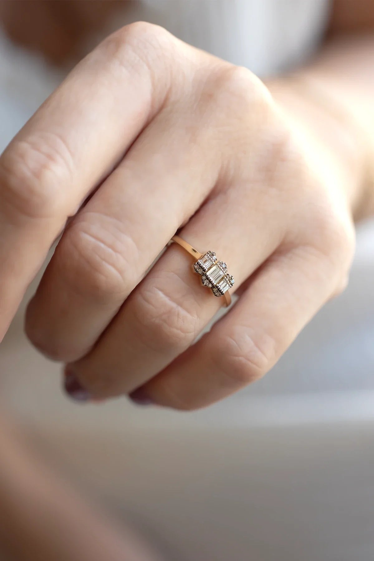 FIONA – Baguette & Cognac Diamond Ring