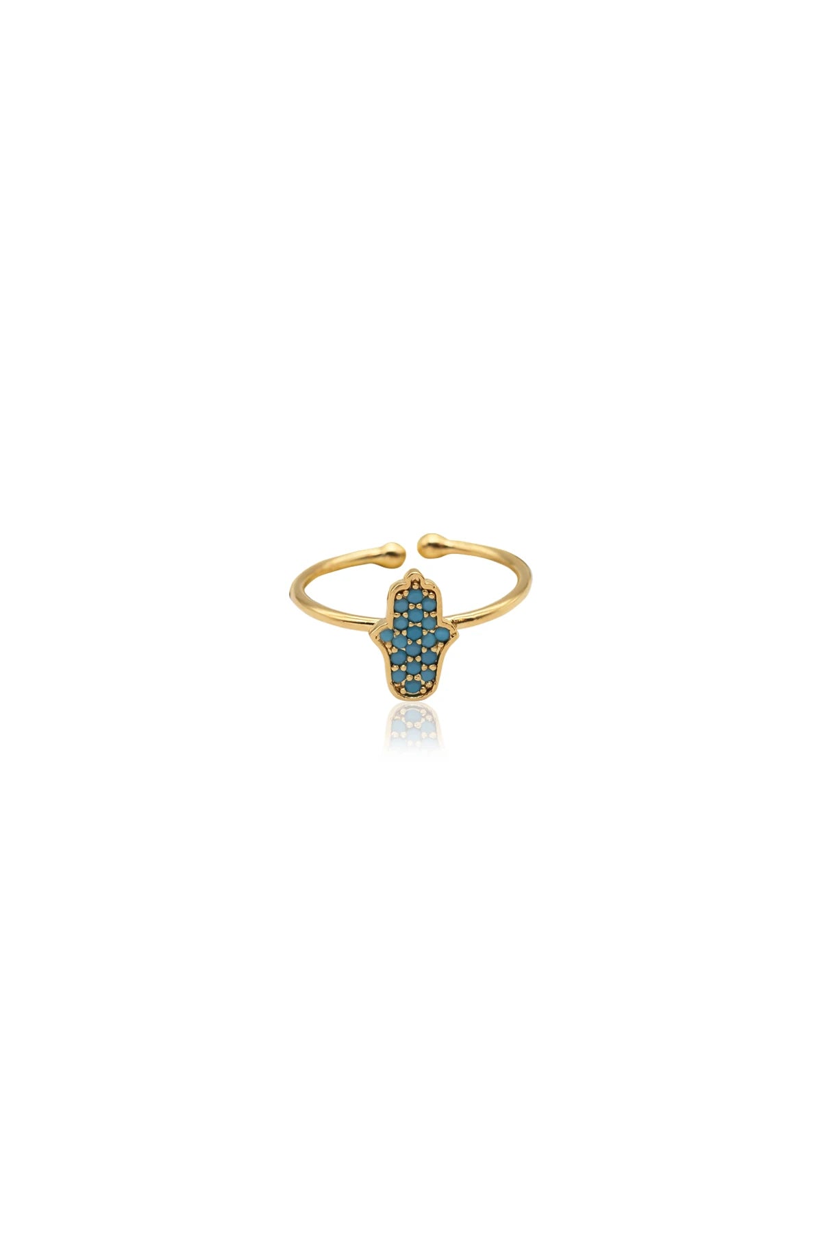 DIAMOND HAMSA - Blue - Fatima's Hand Ring