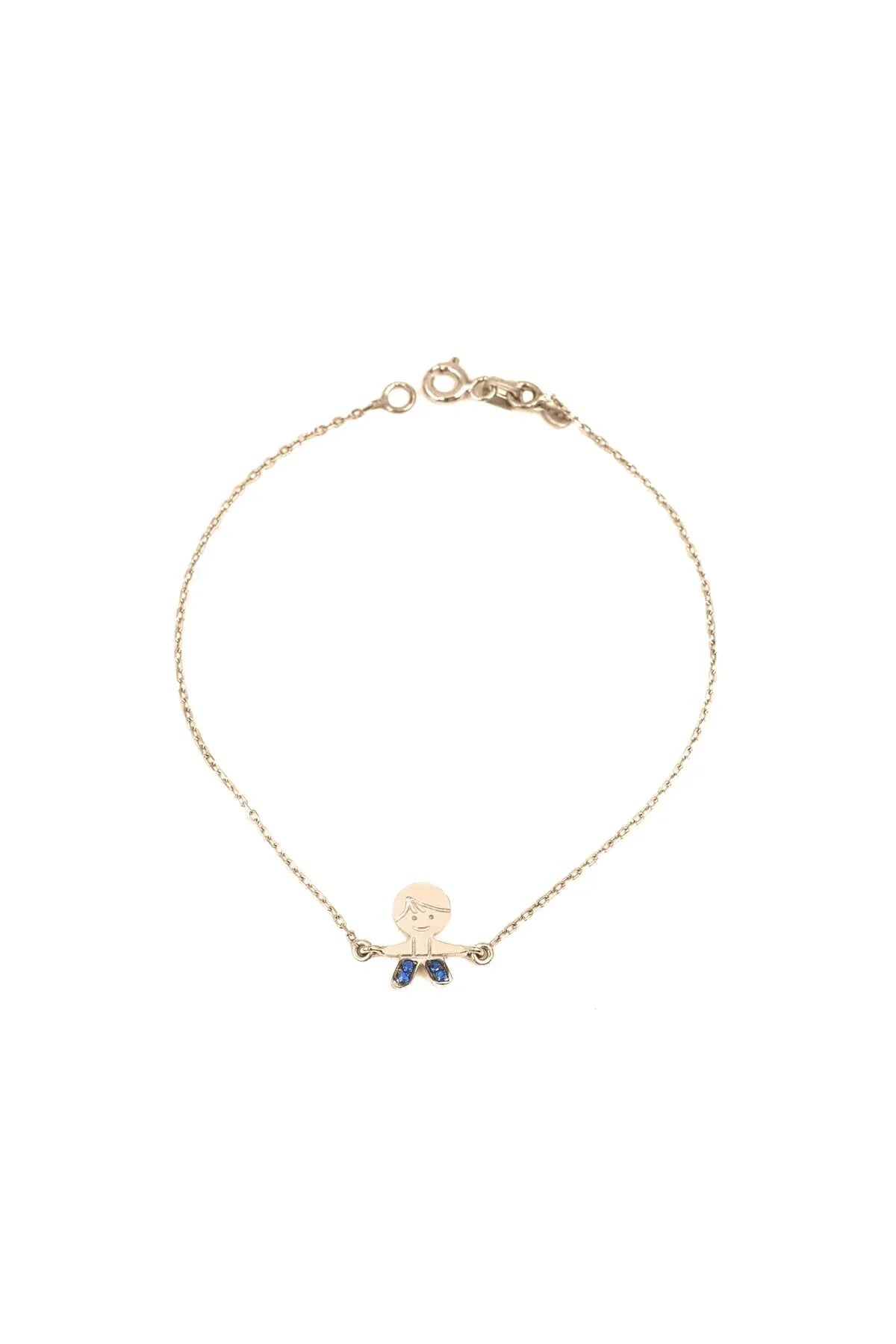 TINY BLUE PEPE – Thin Chain Kids Bracelet