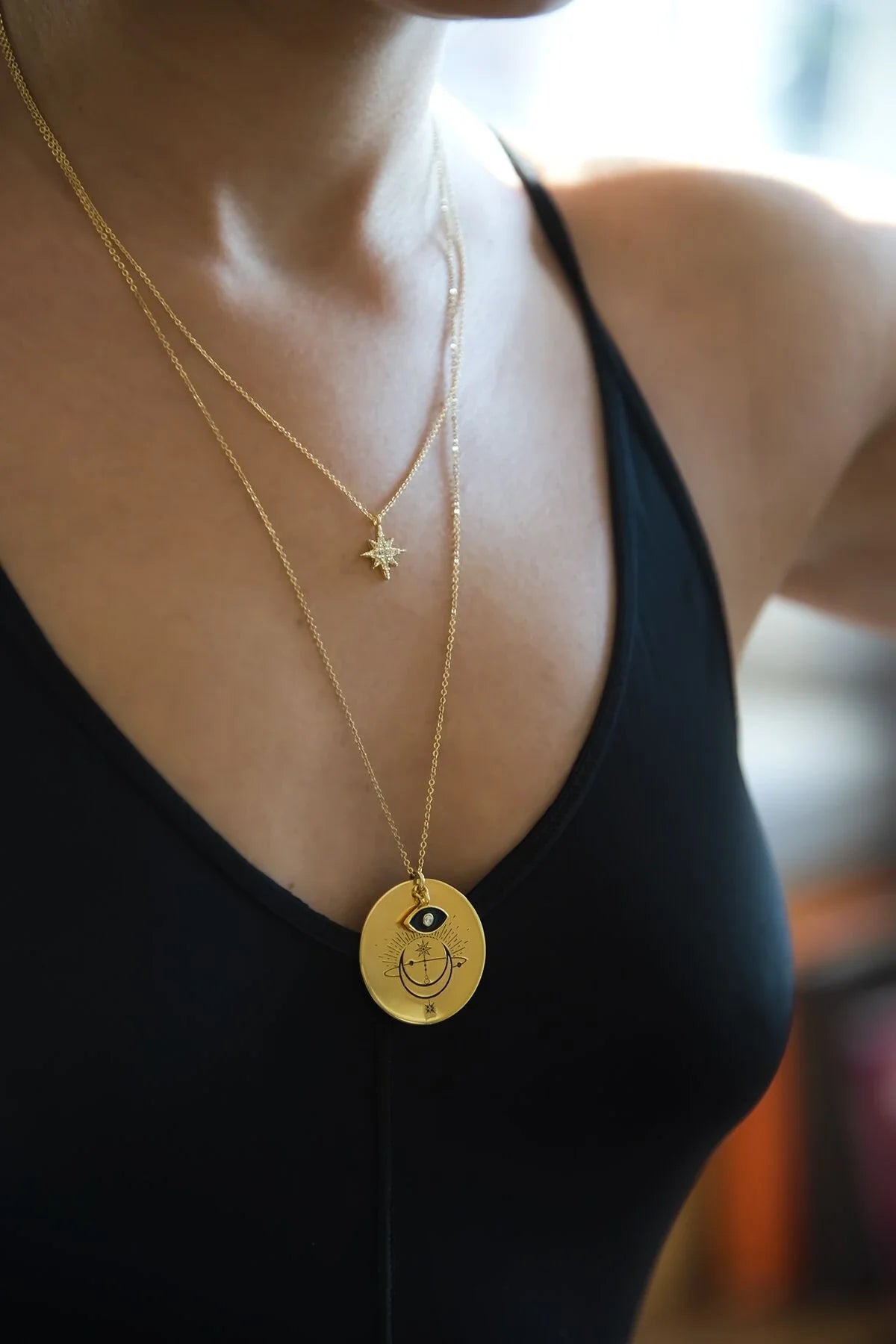 RISING MOON - Medallion Necklace