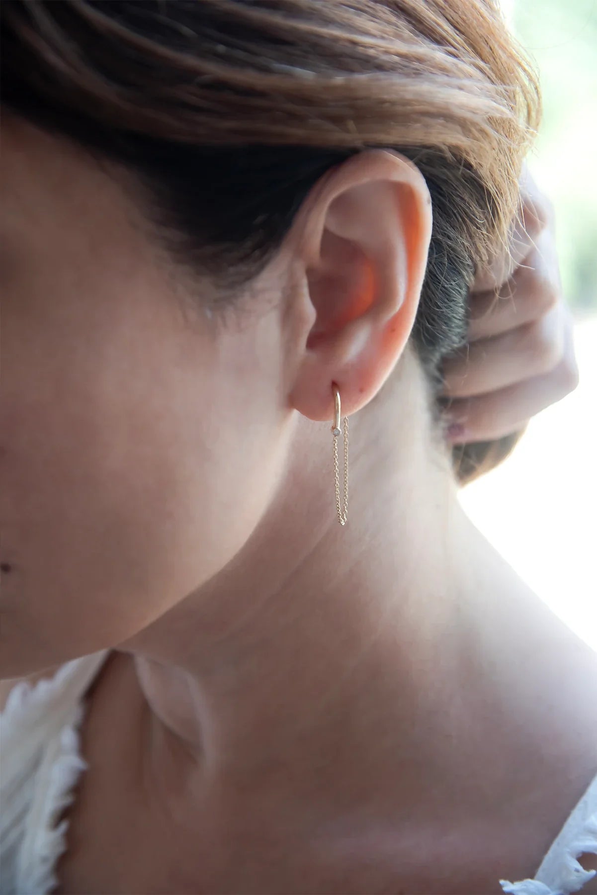 CAIROS - Diamond Chain Drop Earrings