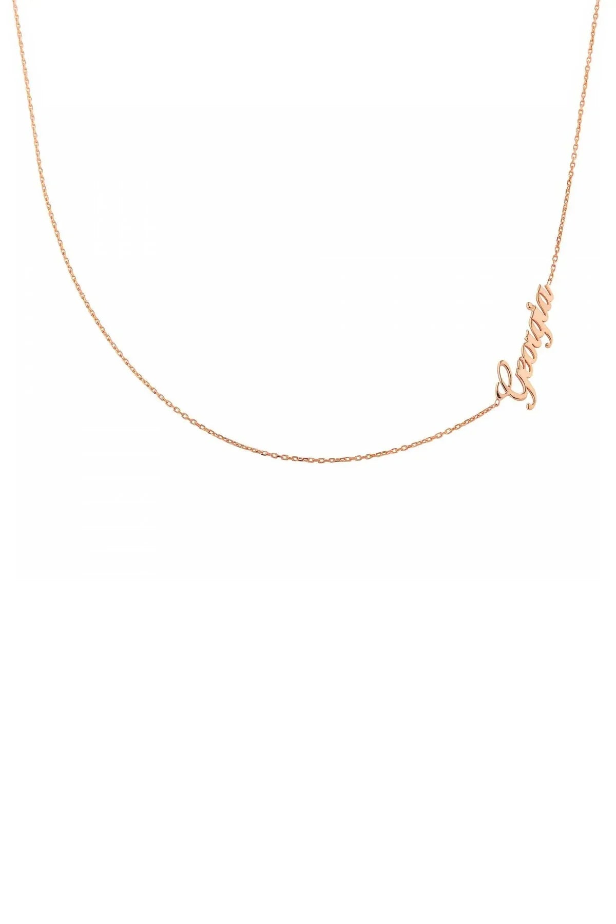 BY MY SIDE – Sideways Initial Necklace