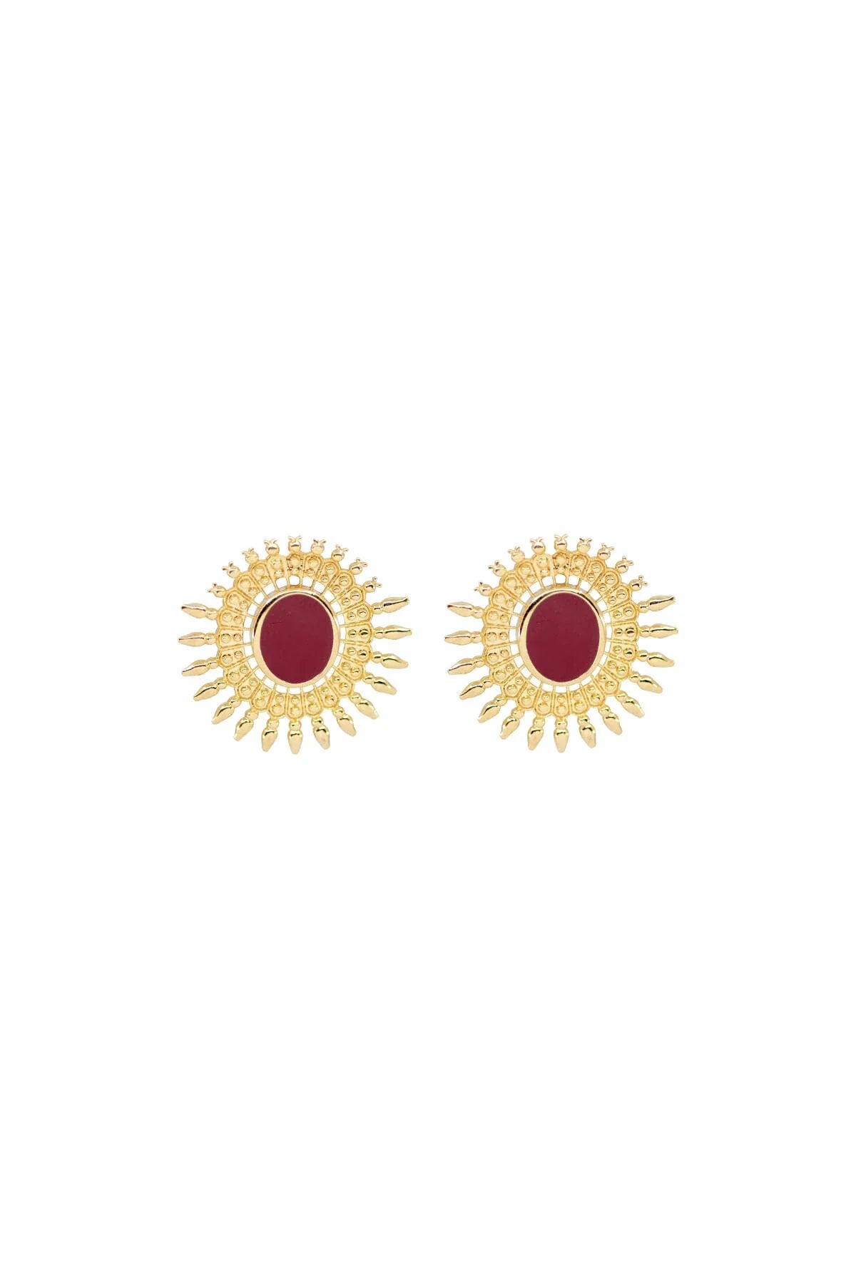 RED SUN – Bold Enamel Earrings