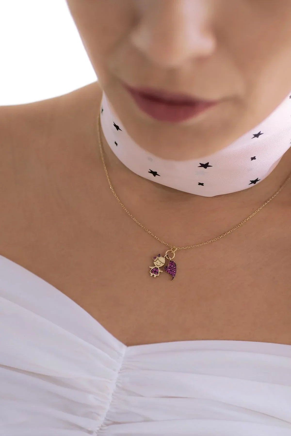 LOLA BIG HEART – Daughter & Heart Charm Necklace