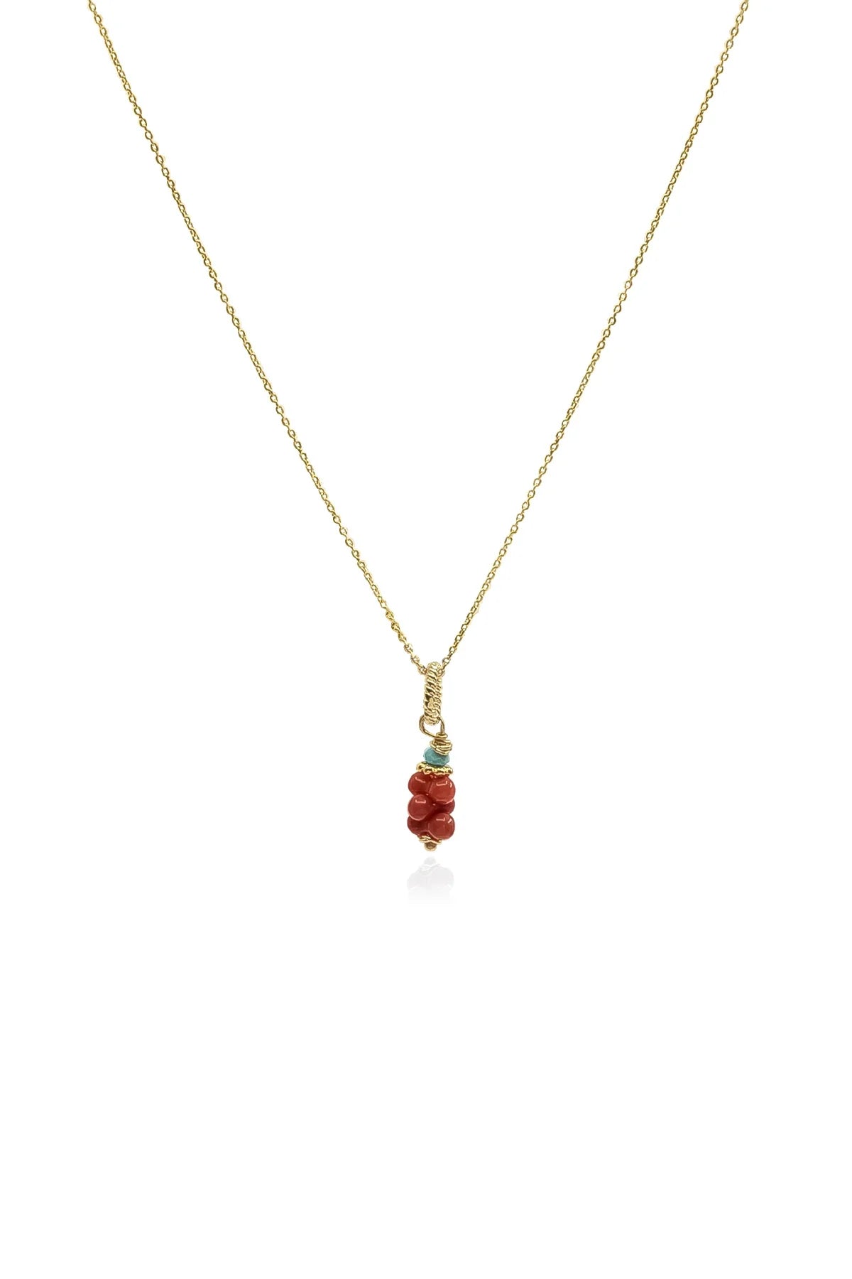 GRAPPE - Mini Coral Pendant Necklace