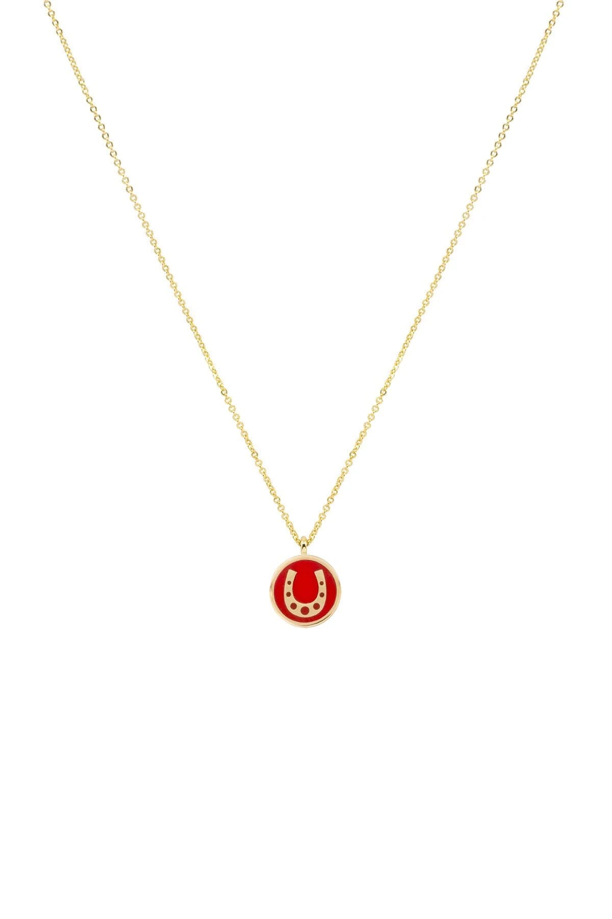 RED HORSESHOE – Fortune Pendant Necklace