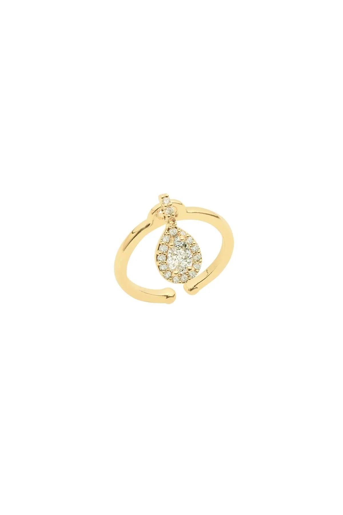 PEAR CHARM – Pear-Cut CZ Charm Ring