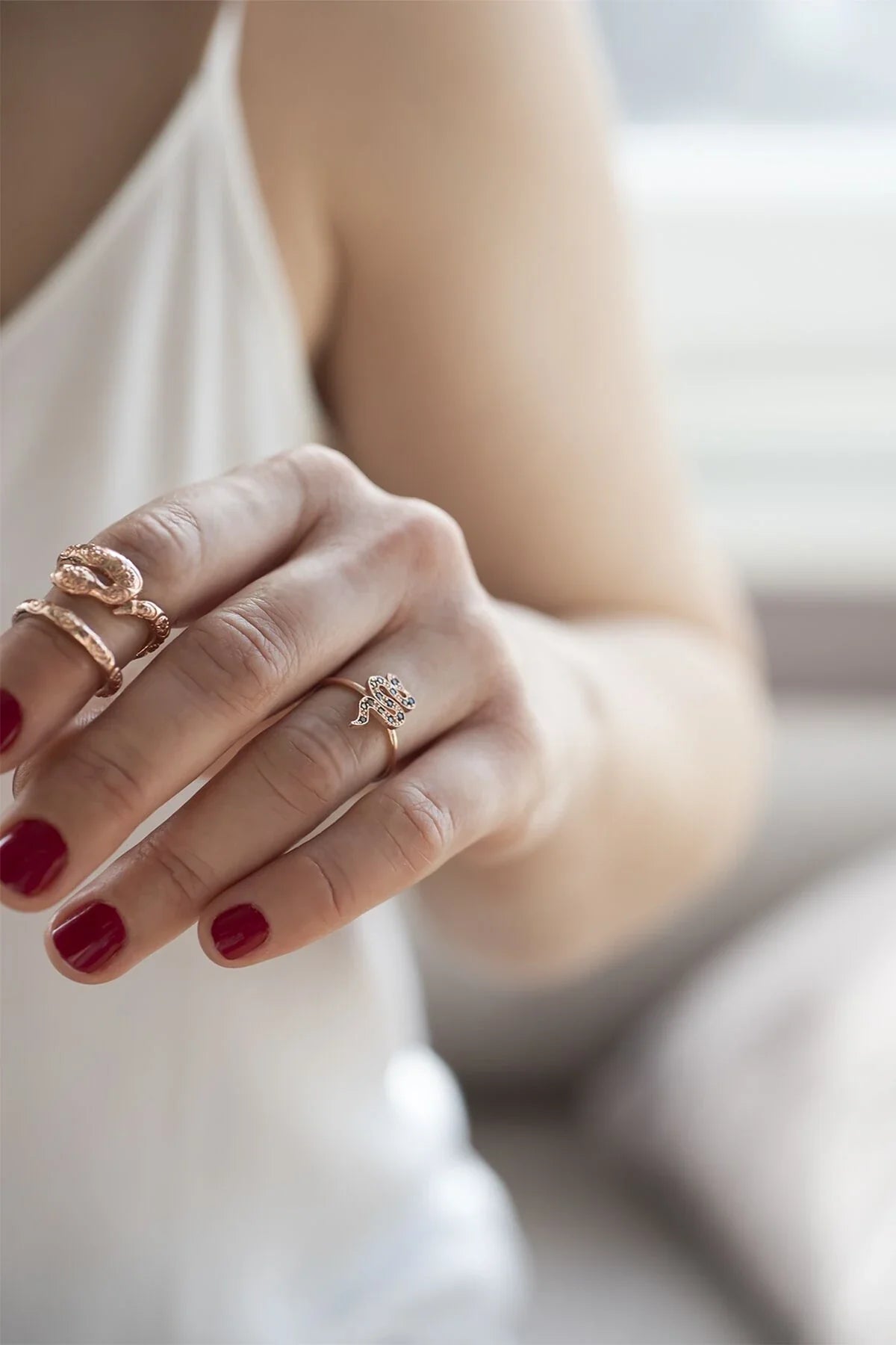 SERPENTINE – Serpent Motif CZ Ring