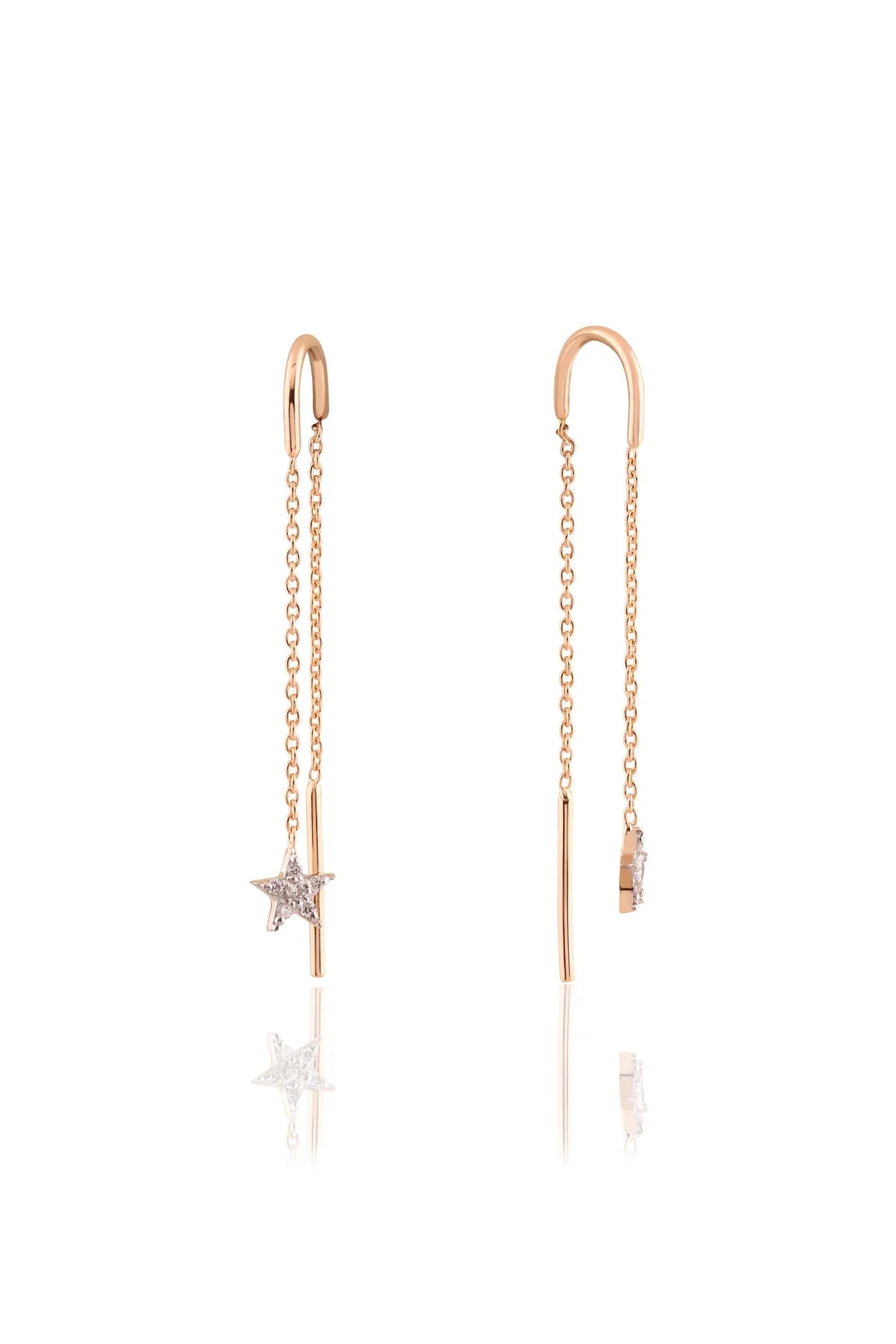 STARCATCHER - Diamond Star Chain Earrings