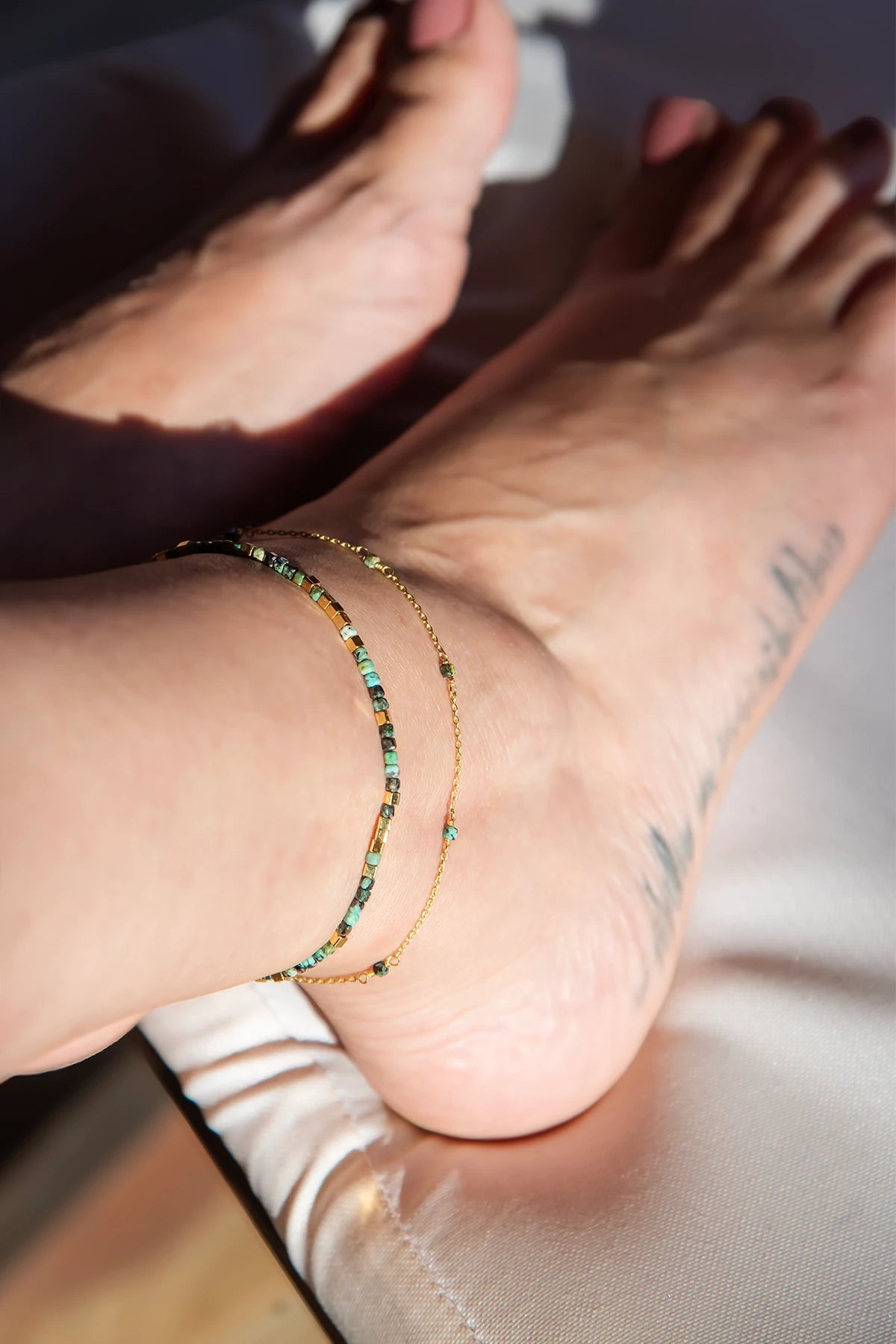 CLEO – Turquoise Chain Anklet