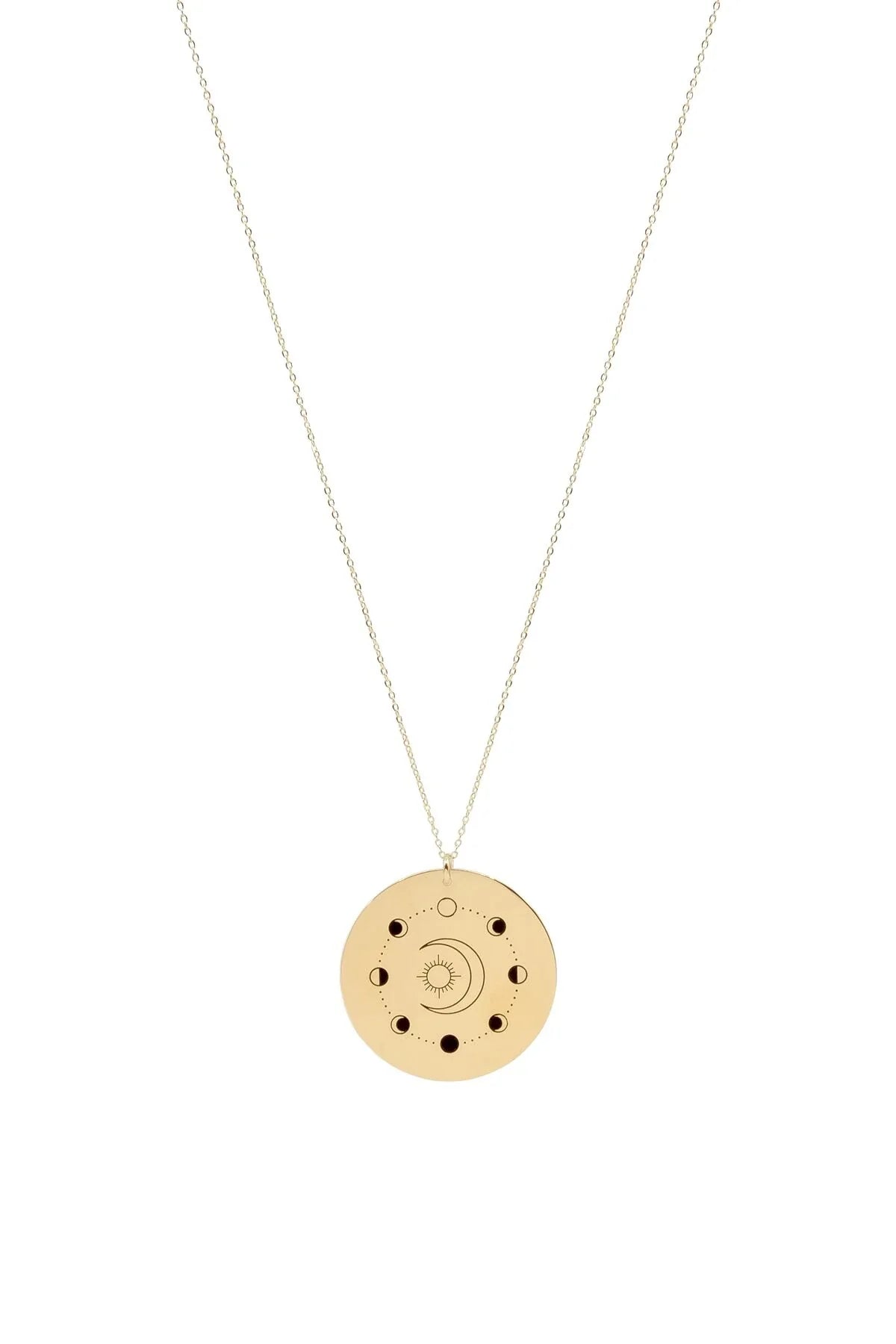 PAPERMOON – Engraved Moon Phases Necklace