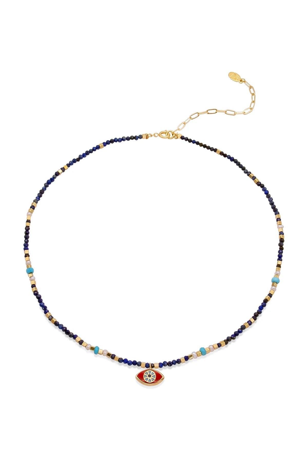 TINY MINI – Evil Eye Natural Stone Necklace