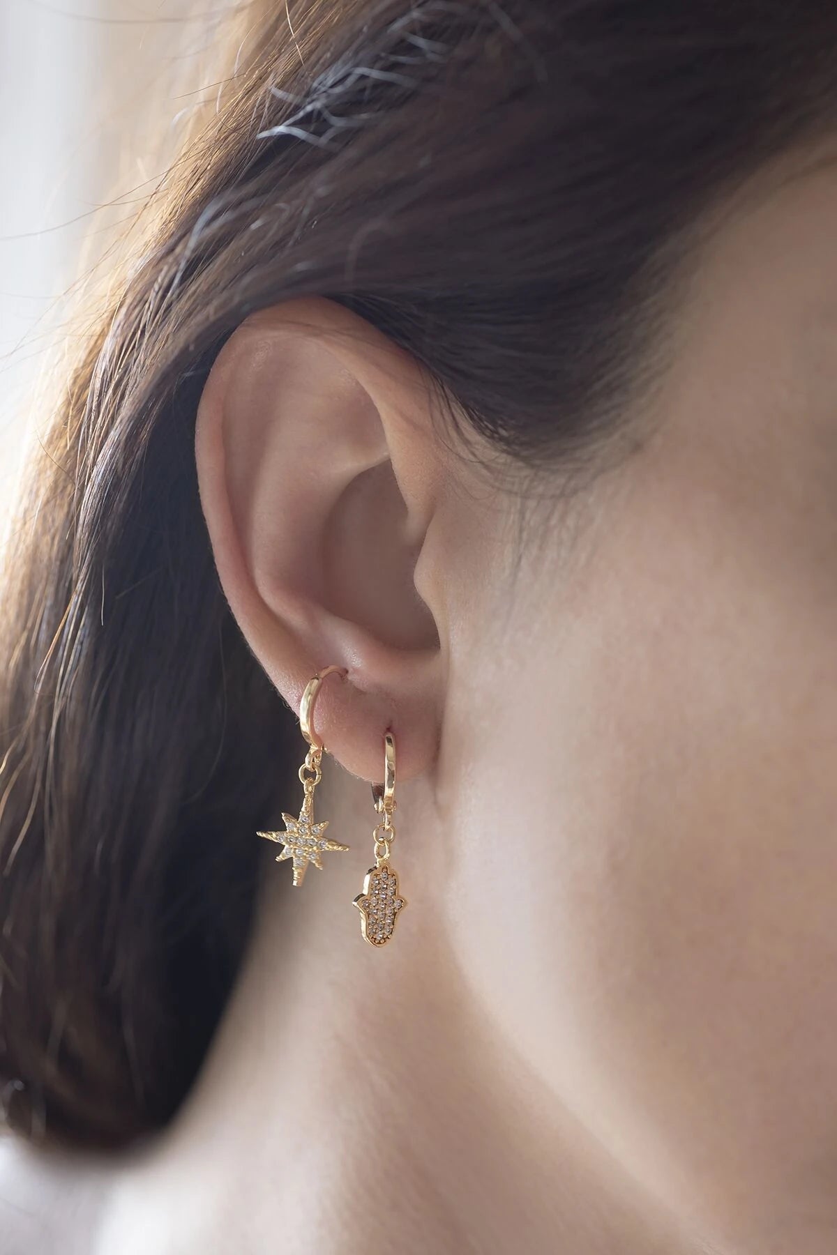 STARBURST – North Star Huggie Earrings