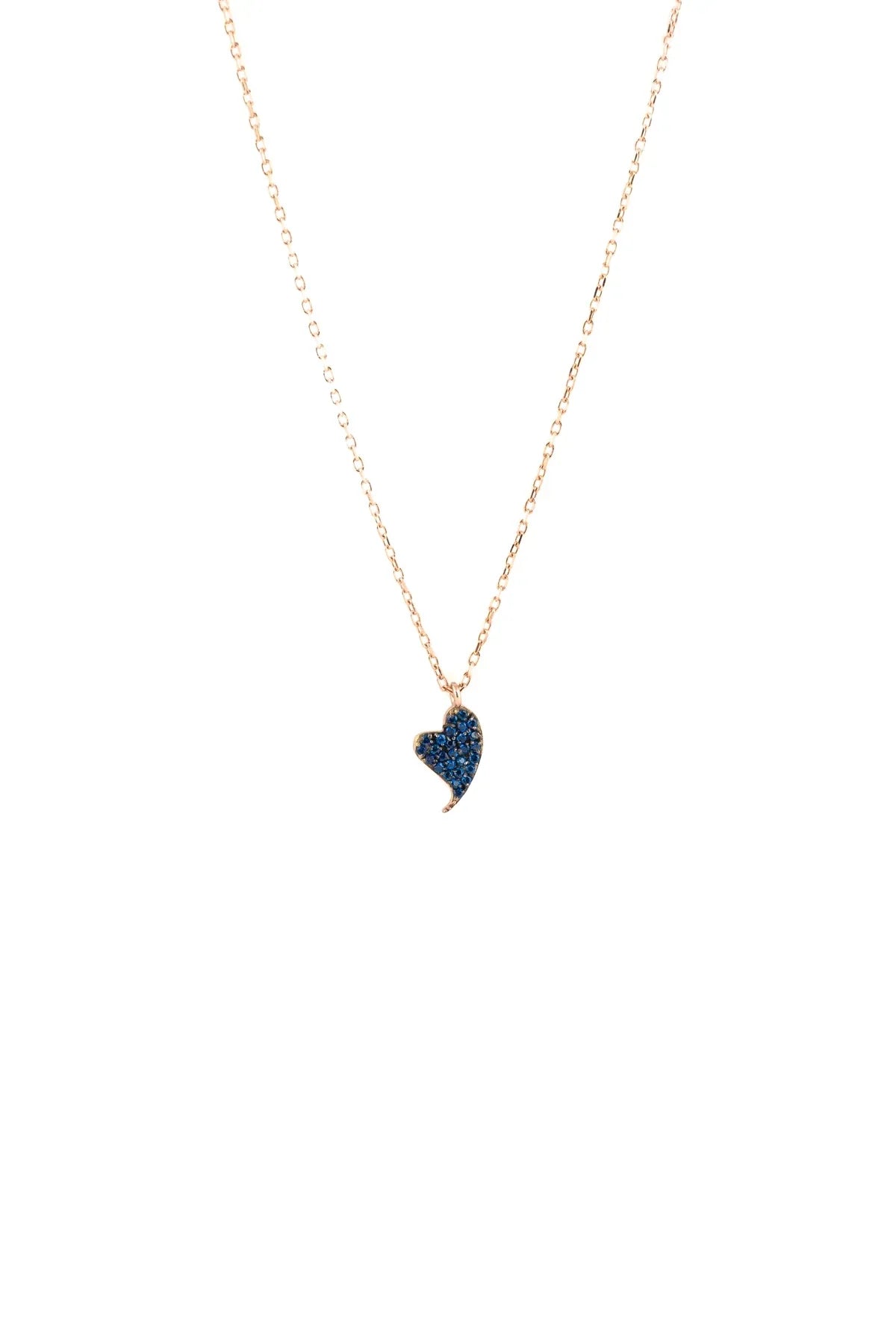 BLUE DIAMOND BEAT – Blue Sapphire Heart Necklace
