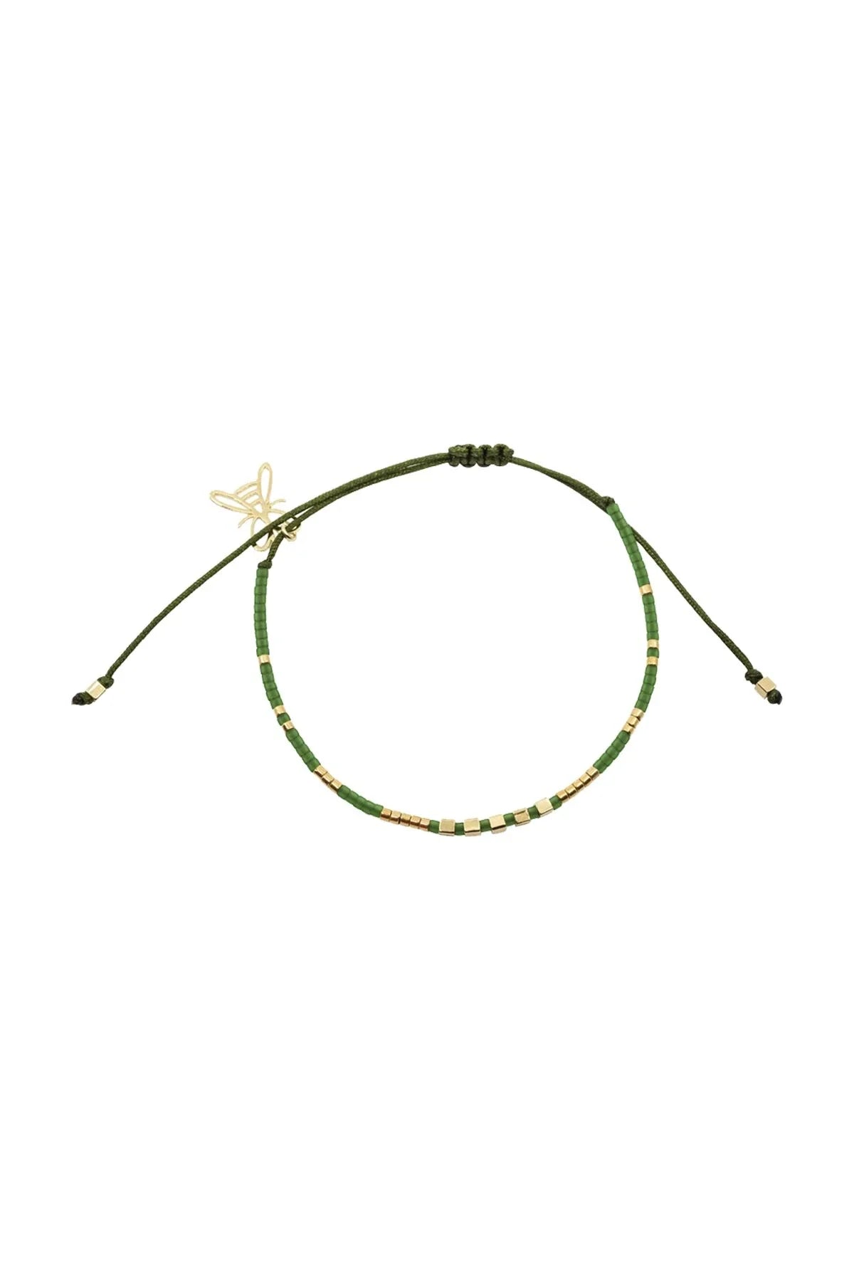 GOLDEN GREEN – Beaded Cord Bracelet