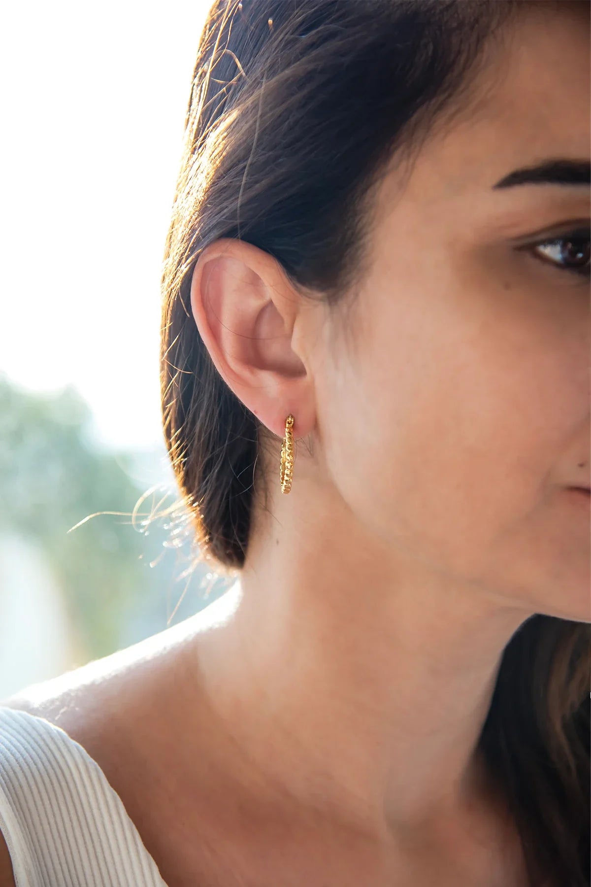 DORI – Beaded Texture Hoop Earrings