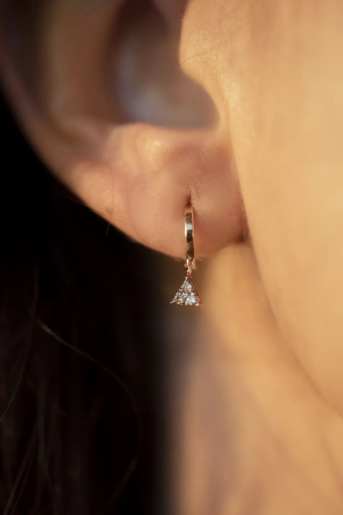 DAZZLE – 14K Minimal Diamond Huggie Earrings