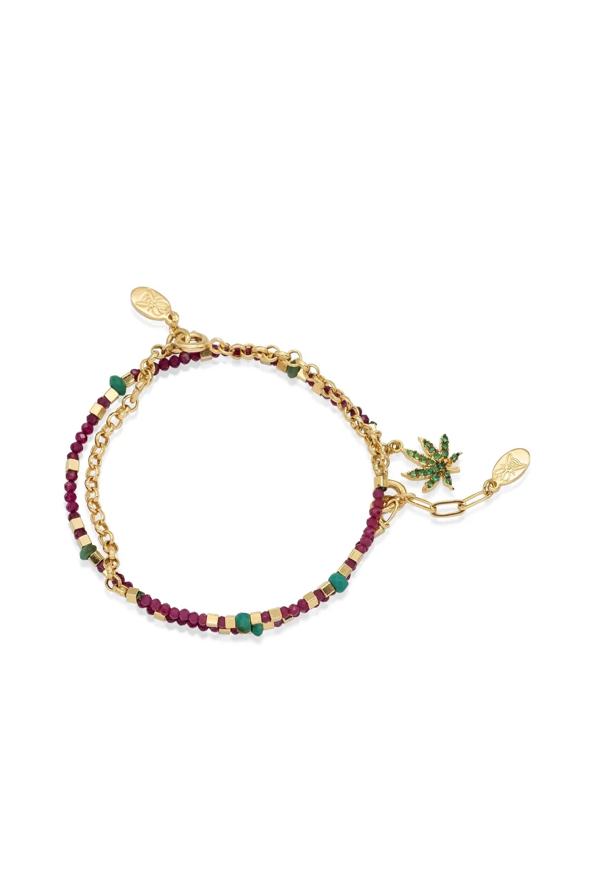 MARI – Symbolic Leaf Gemstone Bracelet Set