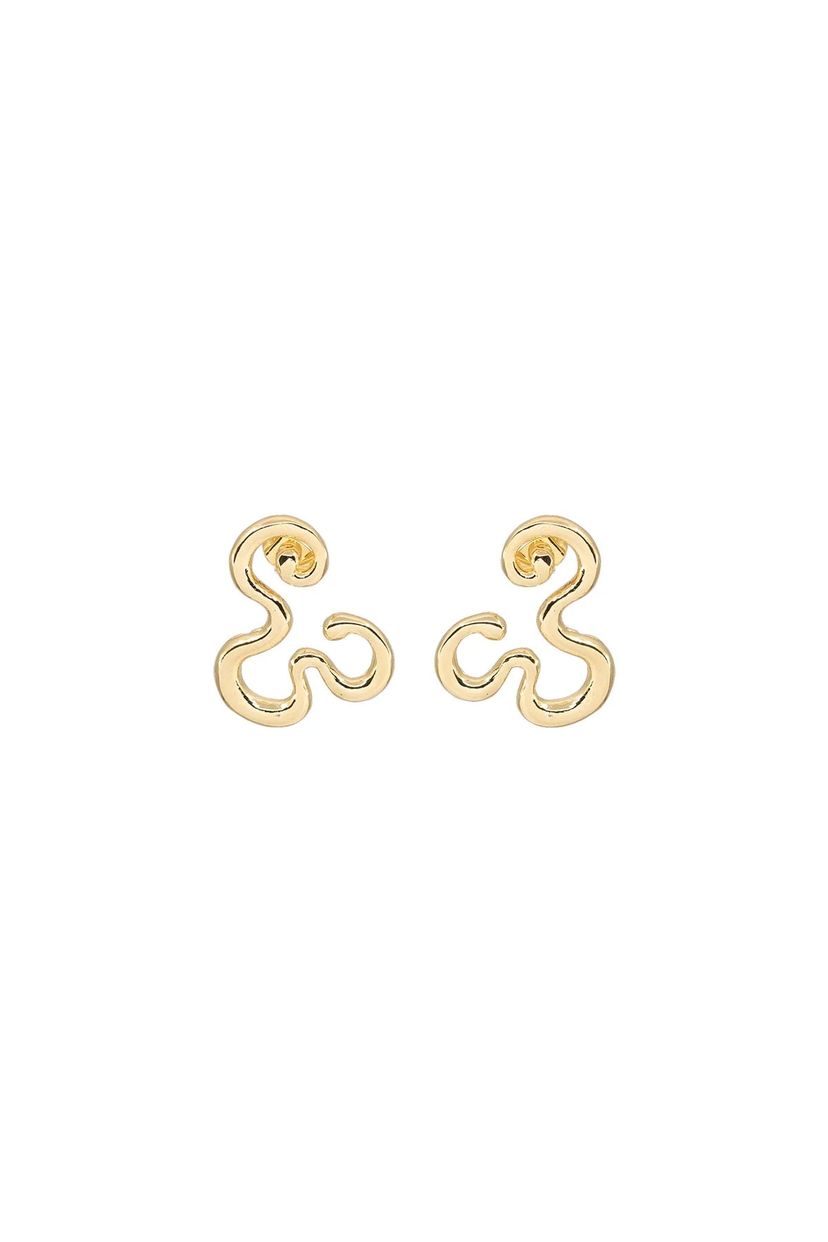 GOLDEN FLOW – Fluid Sculptural Stud Earrings