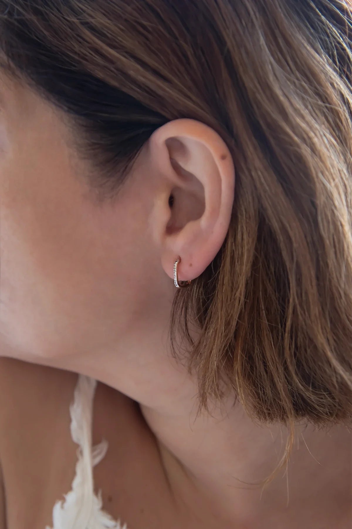CLEO - White - Mini Diamond Earrings