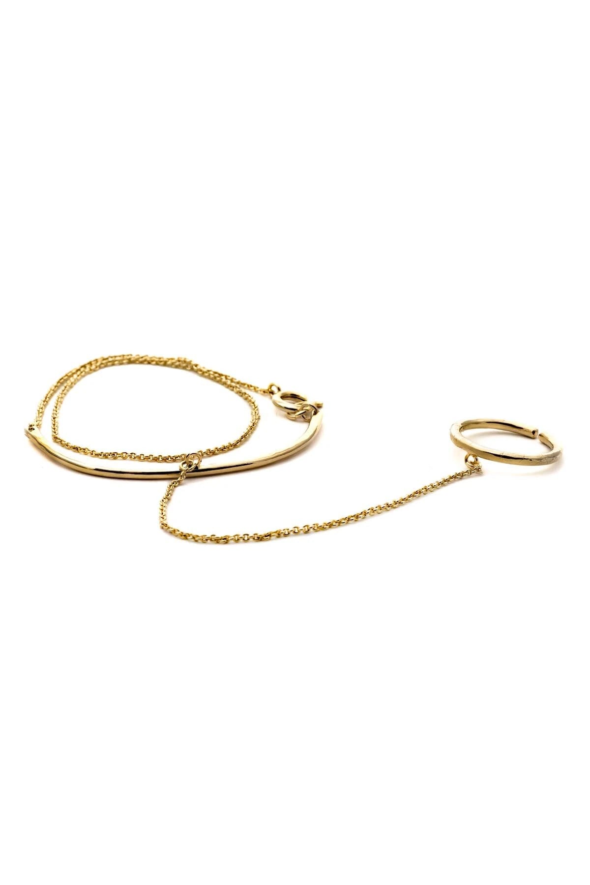 GOLDEN CUFF RING – Double Wrap Hand Chain