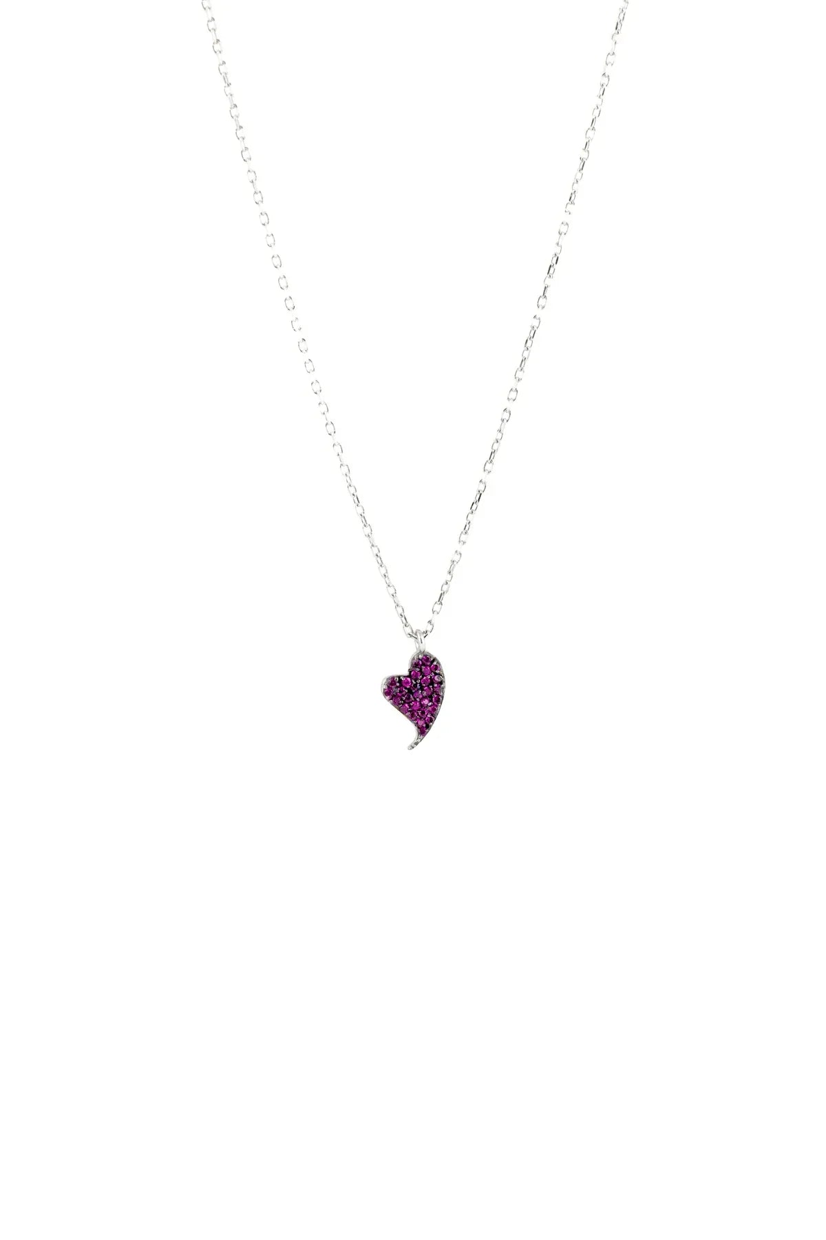PINKY DIAMOND BEAT – Pink Sapphire Heart Necklace