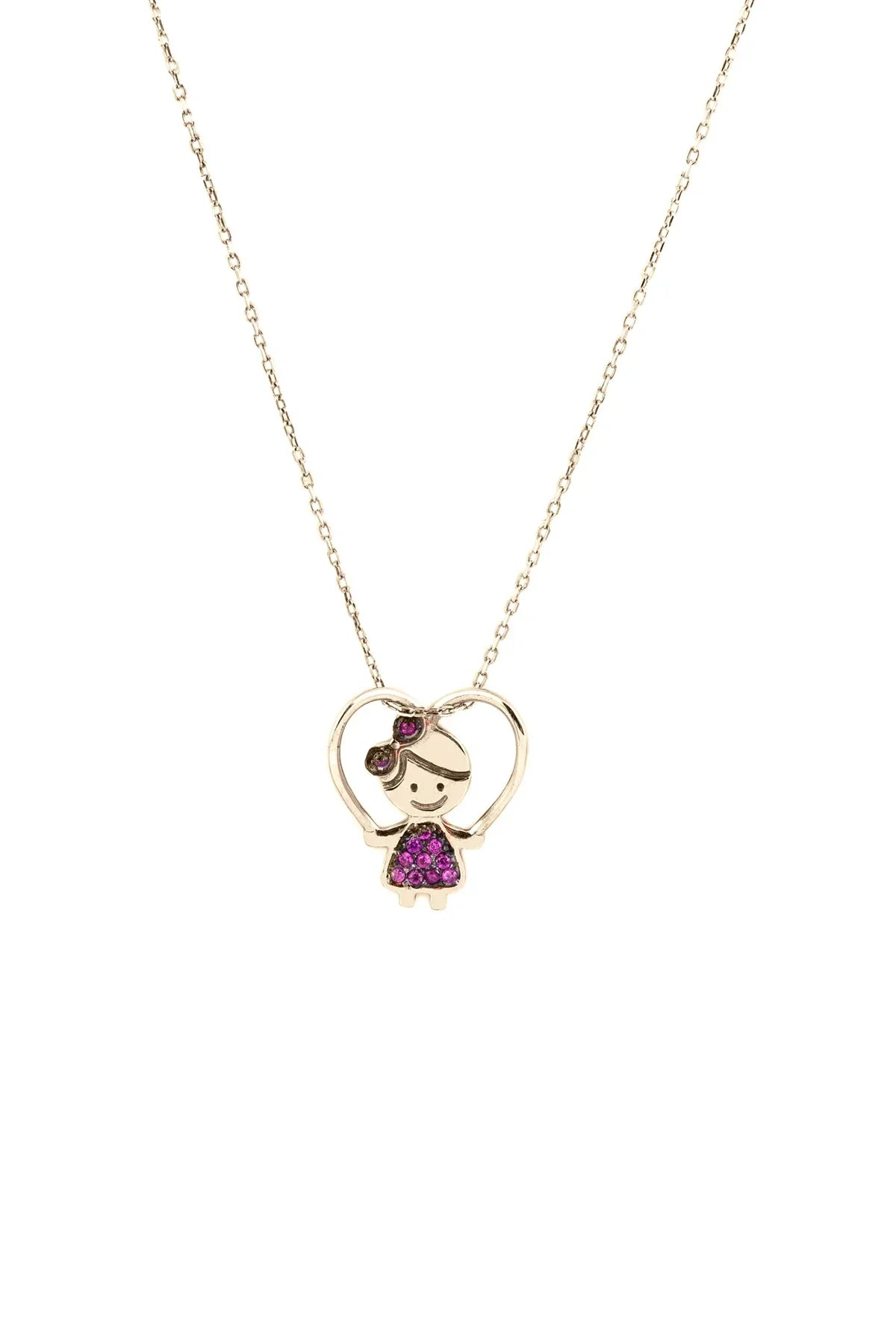 LOLA FUNSHINE – Heart Hug Girl Pendant Necklace