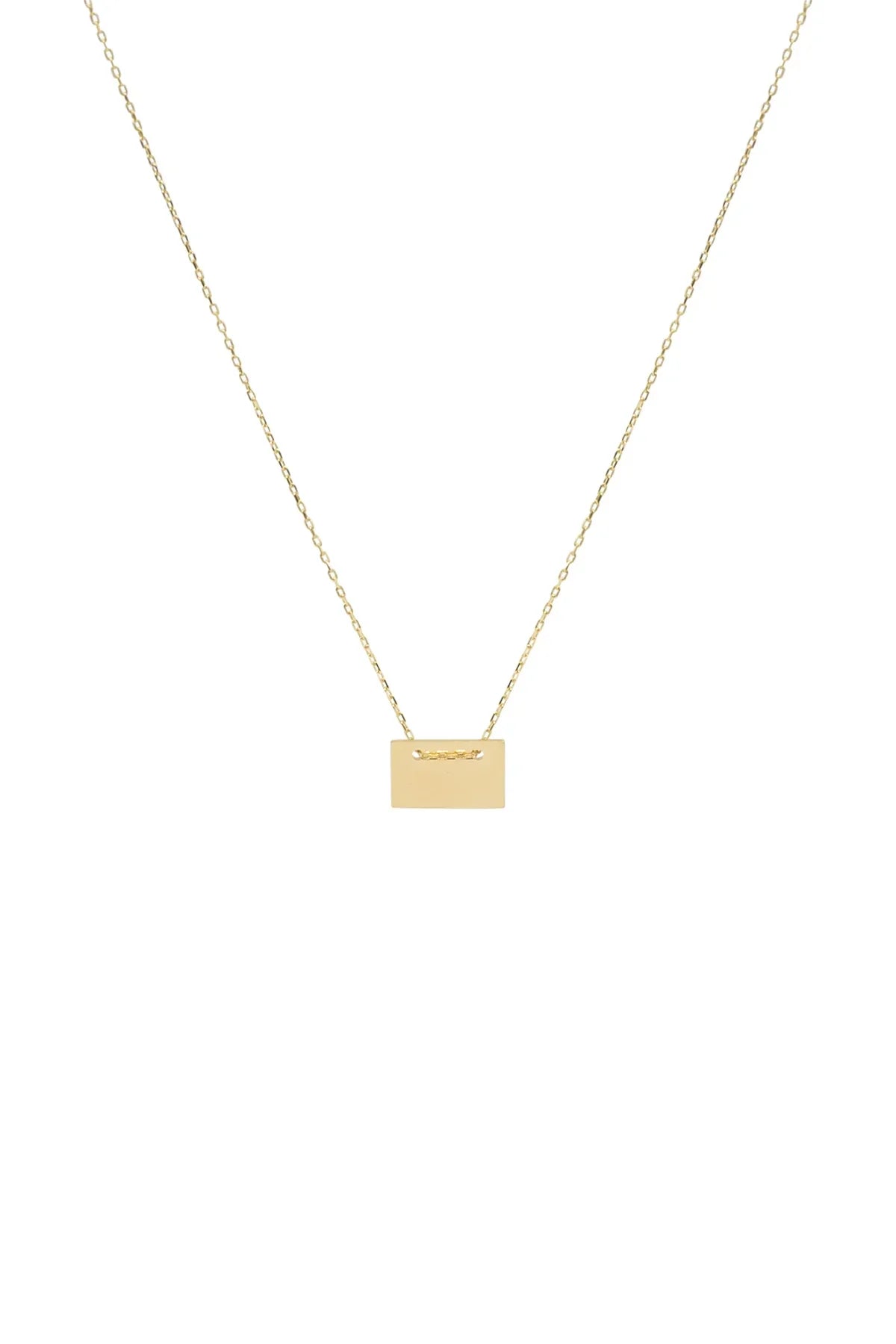 MESSAGE – Rectangular Medallion Necklace
