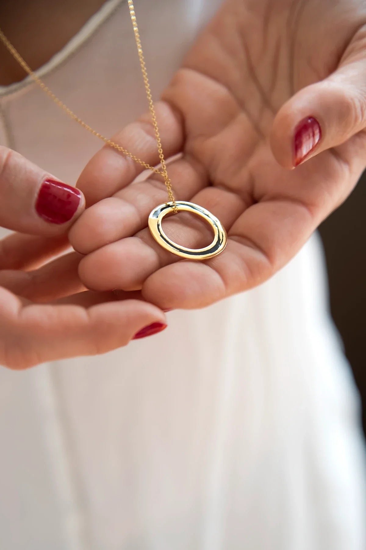 KARMA – Engraved Circle Pendant Necklace