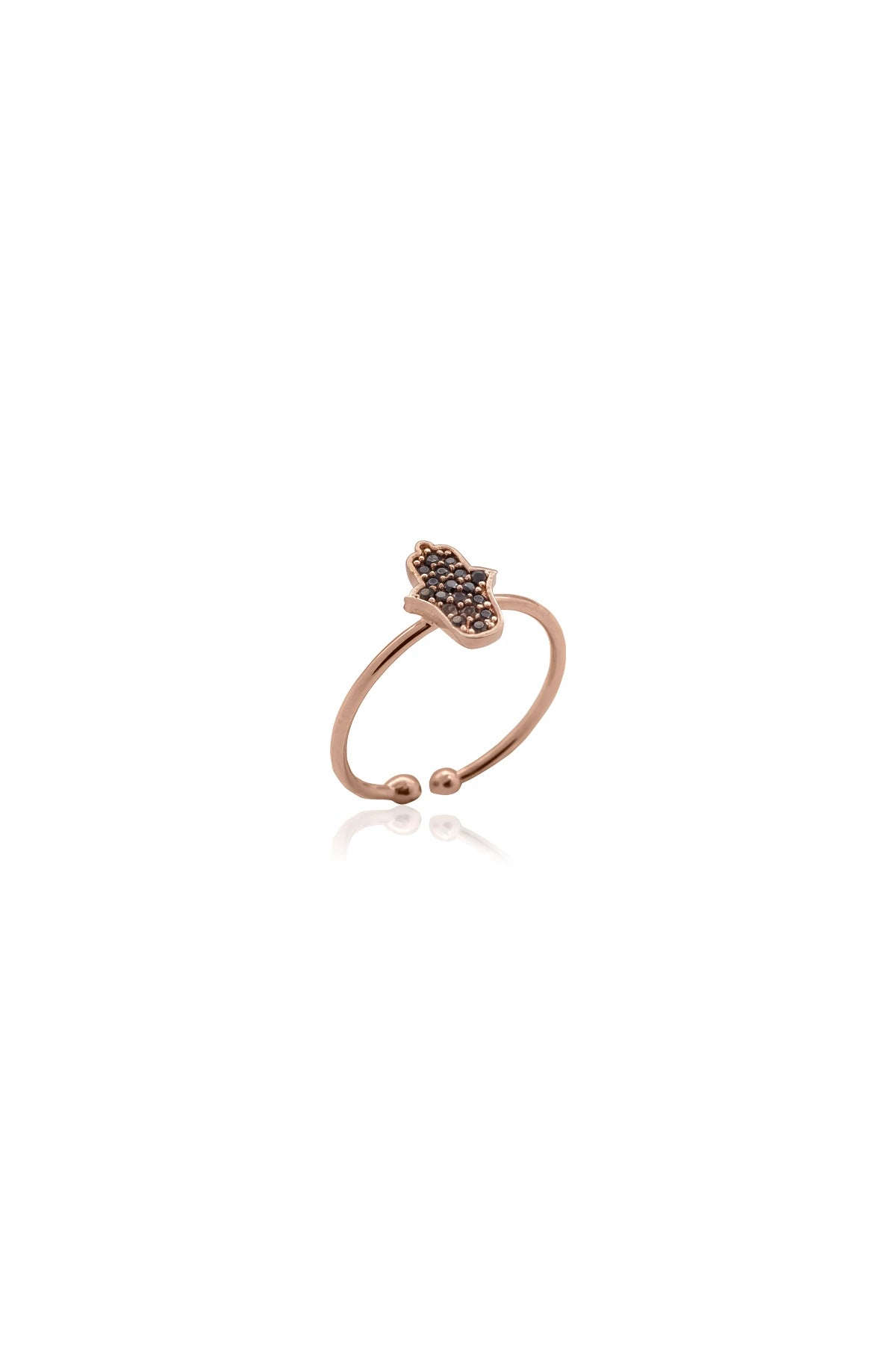 DIAMOND HAMSA - Brown - Fatima's Hand Ring