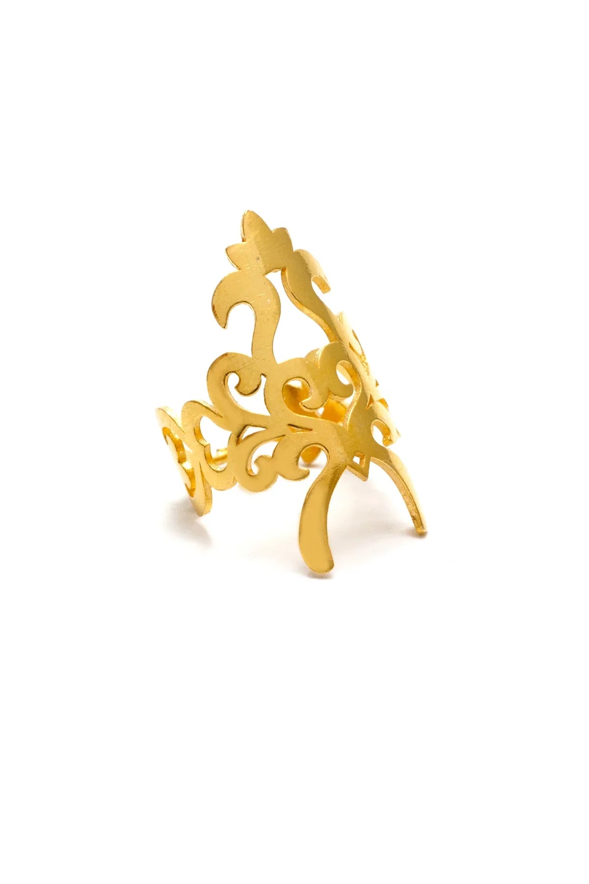 HAREM GOLD – Henna Motif Nail Ring