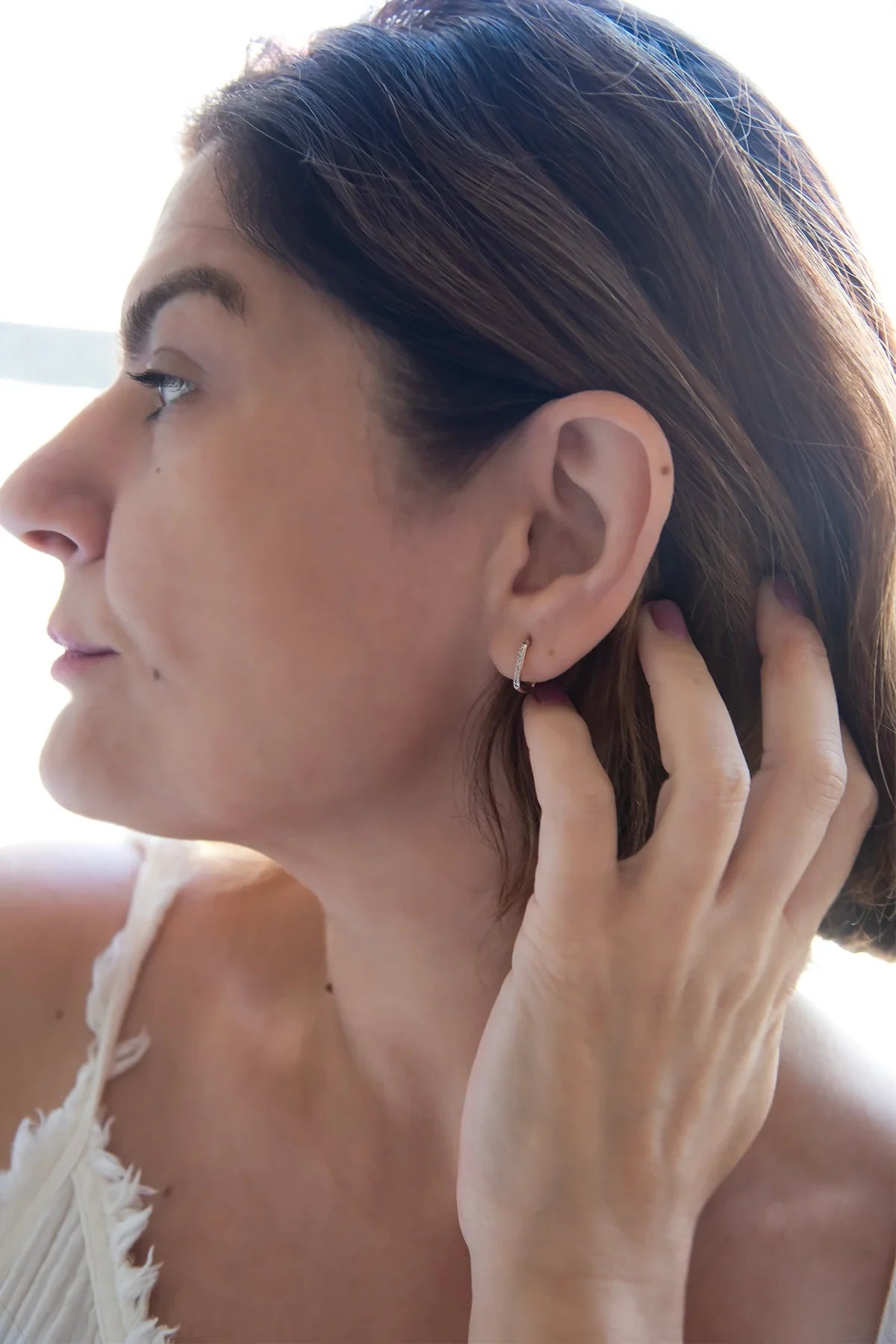 CLEO - White - Mini Diamond Earrings