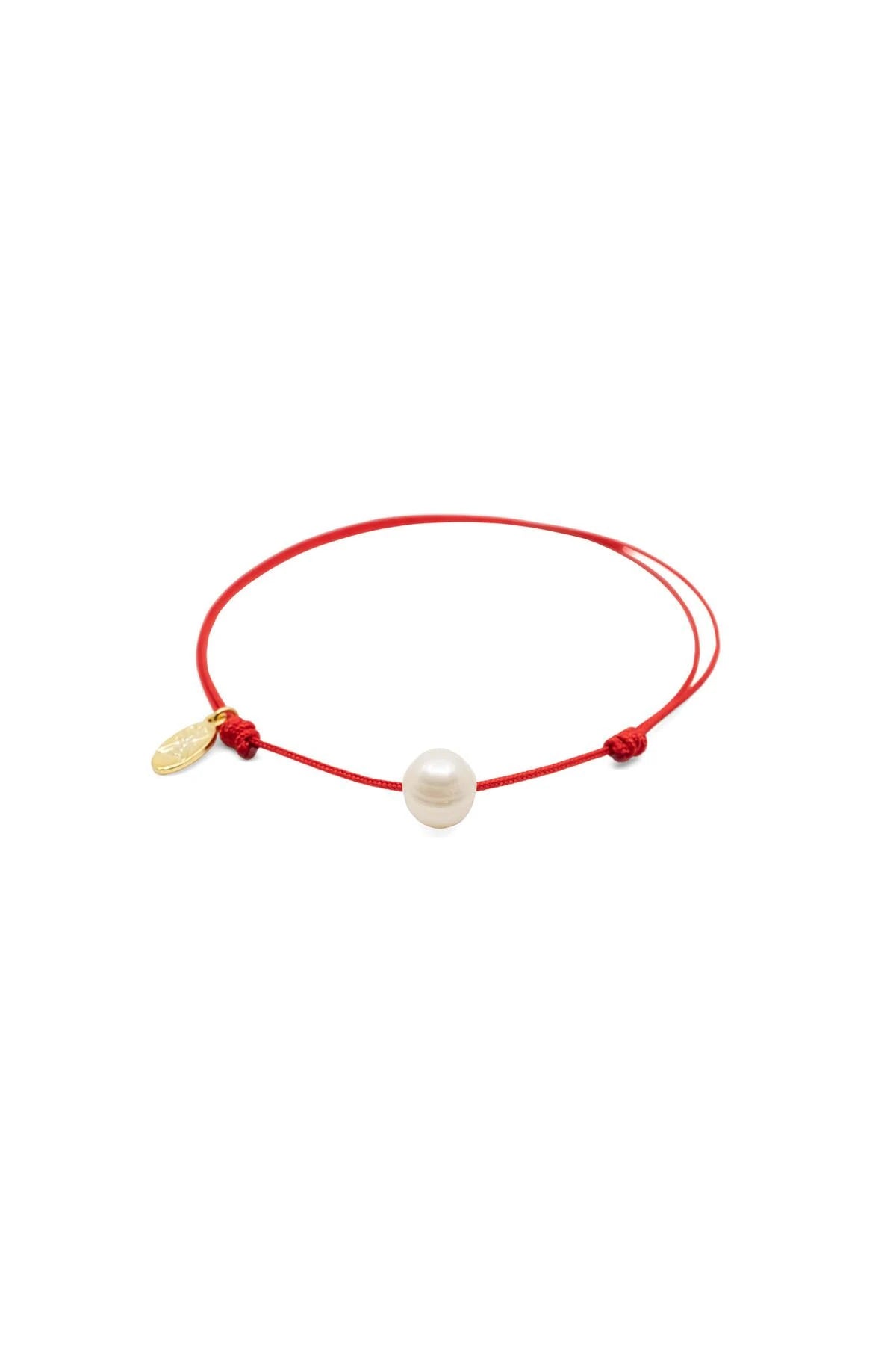 SINGLE PEARL - White - Pearl Red String Bracelet