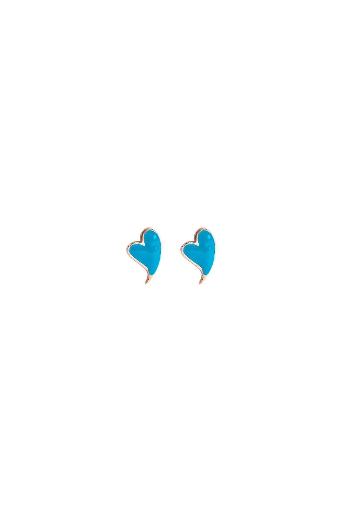 BLUE HEARTBEAT – Blue Enamel Heart Earrings