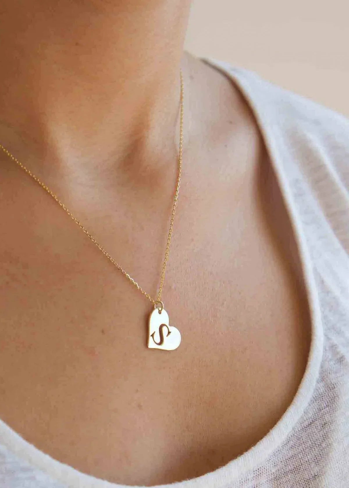 IN MY HEART – Initial Heart Necklace