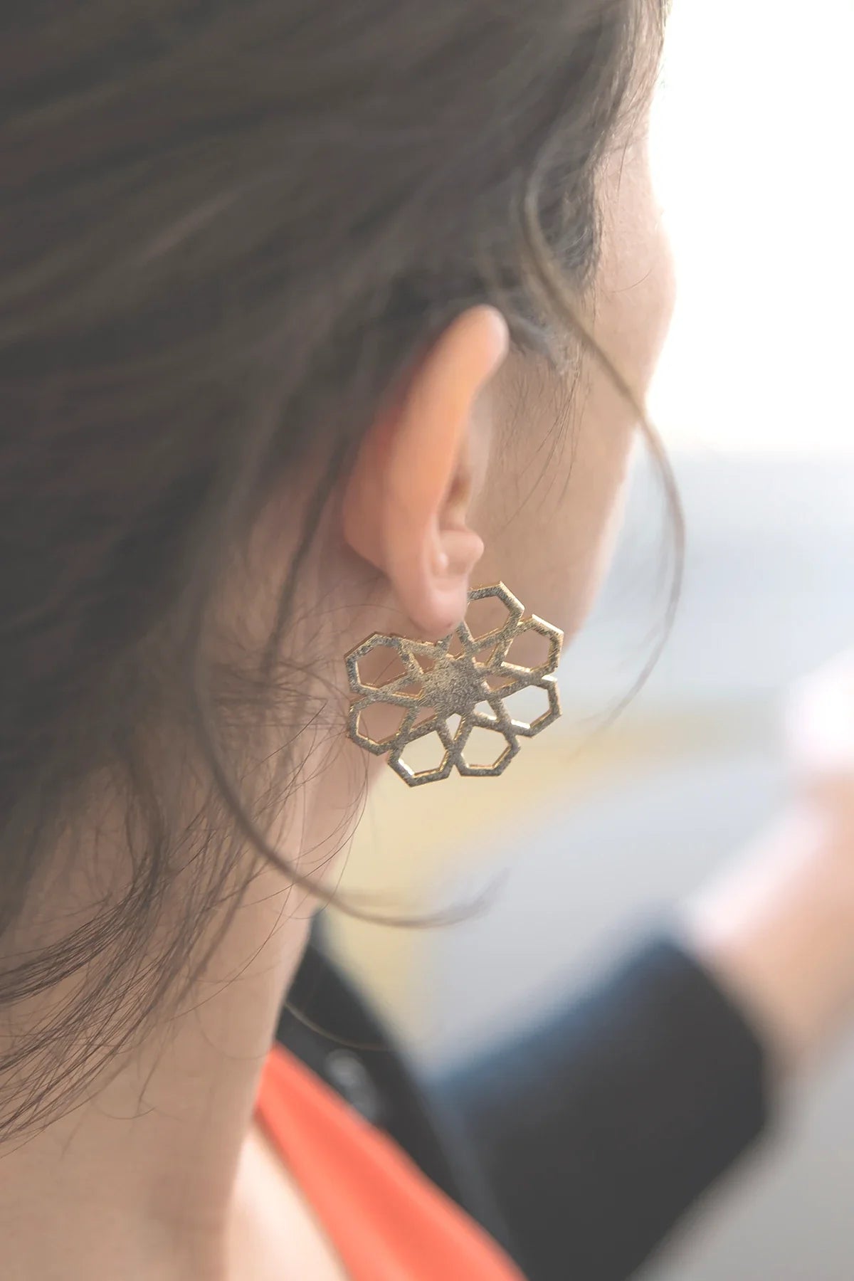GEOMETRIC STAR – Flat Hoop Earrings