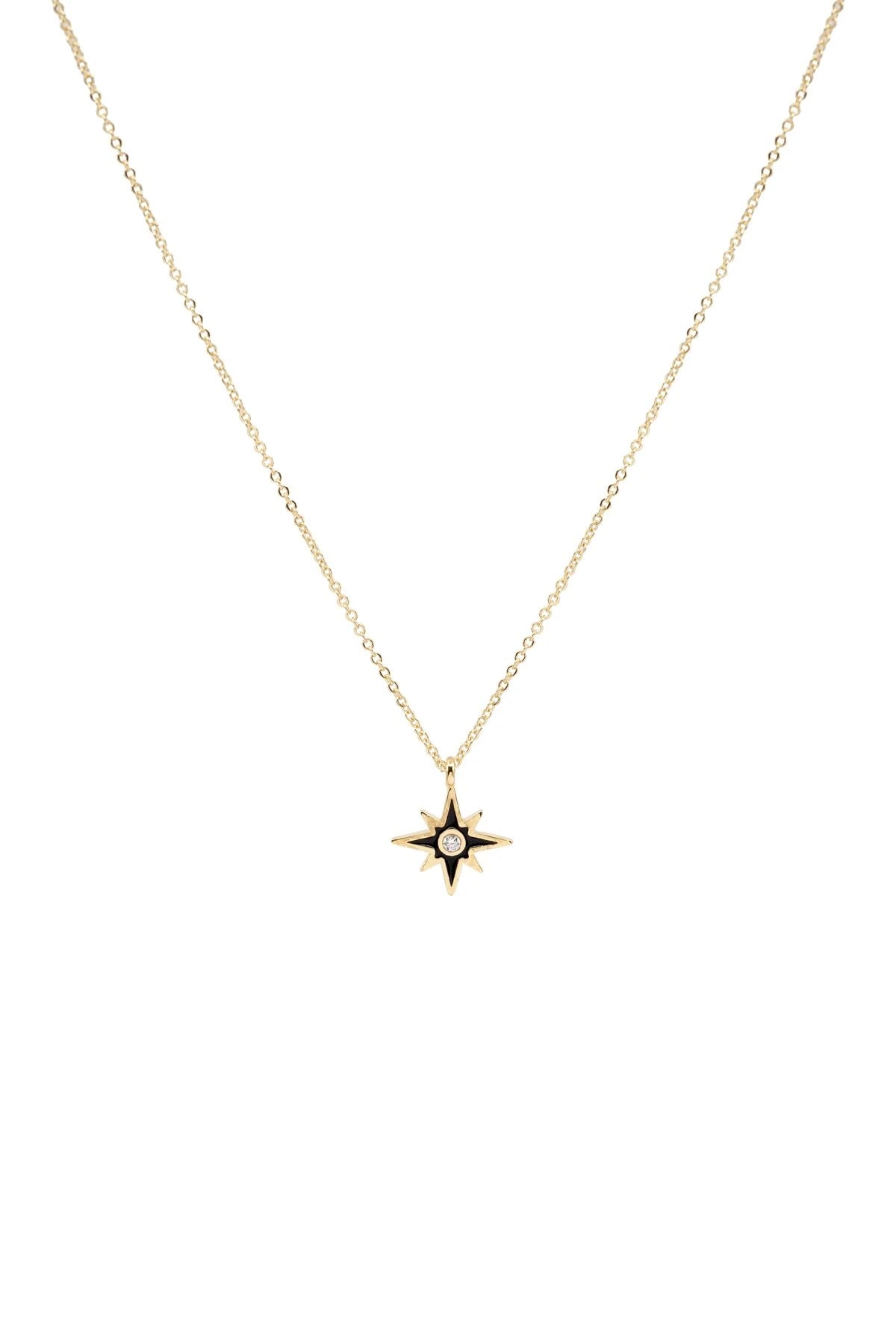 BLACK STAR - Minimal Black Star Necklace