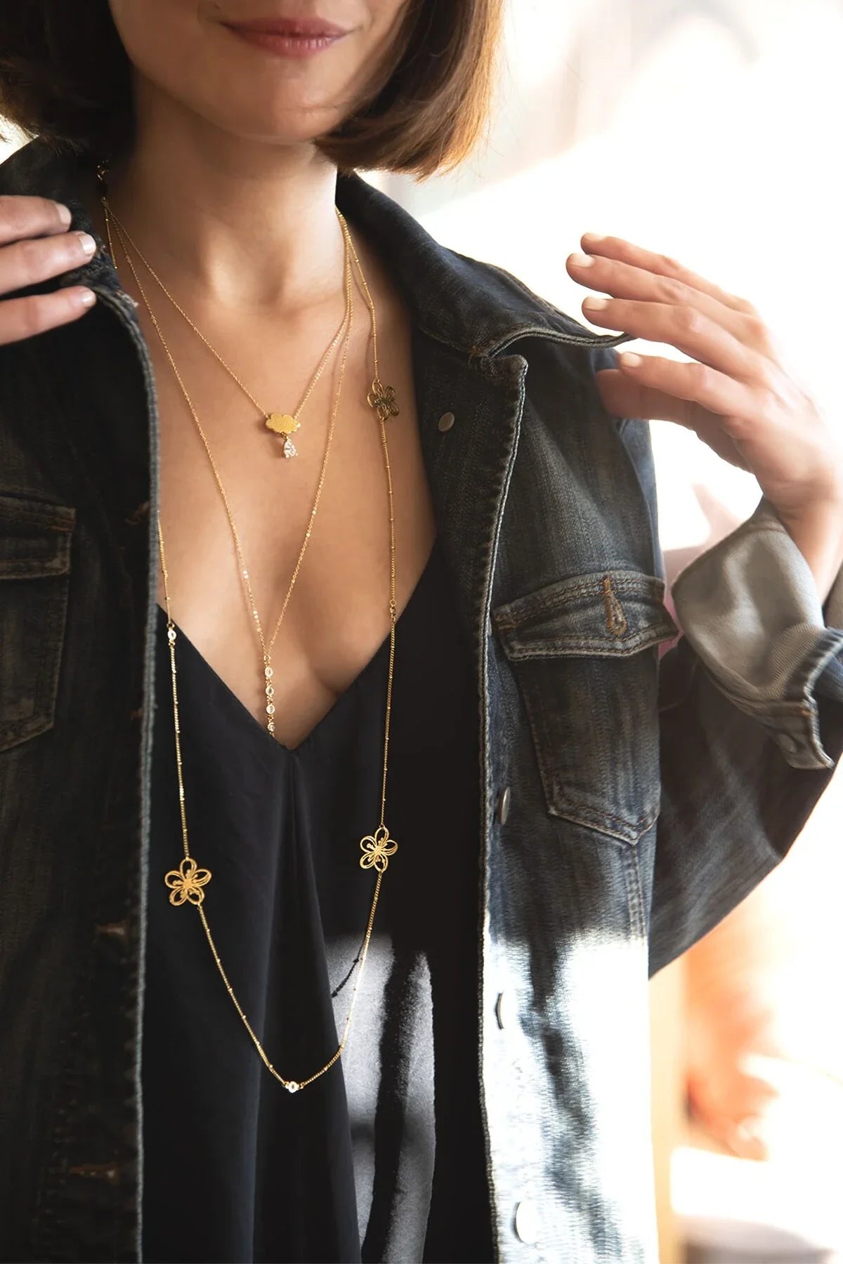 LONG VIOLA - Floral Long Necklace