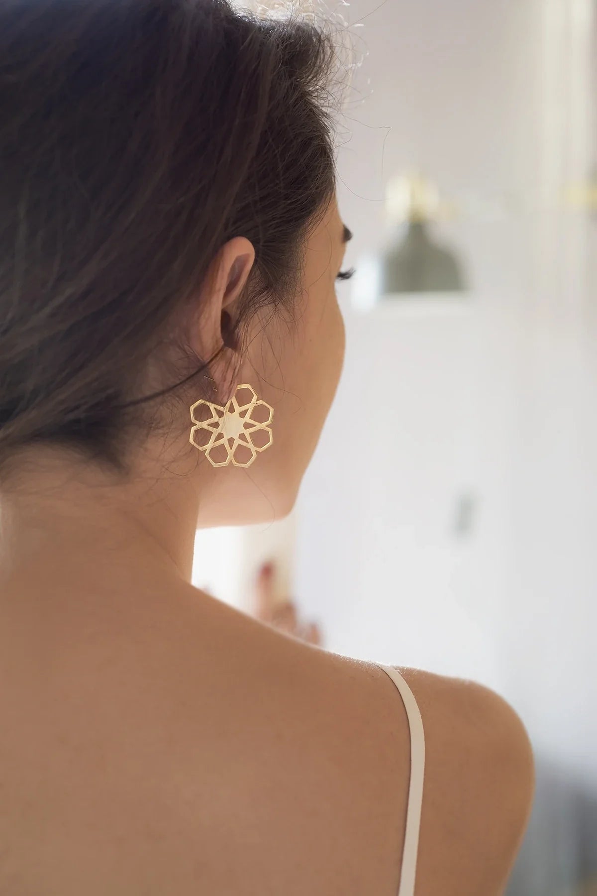 GEOMETRIC STAR – Flat Hoop Earrings